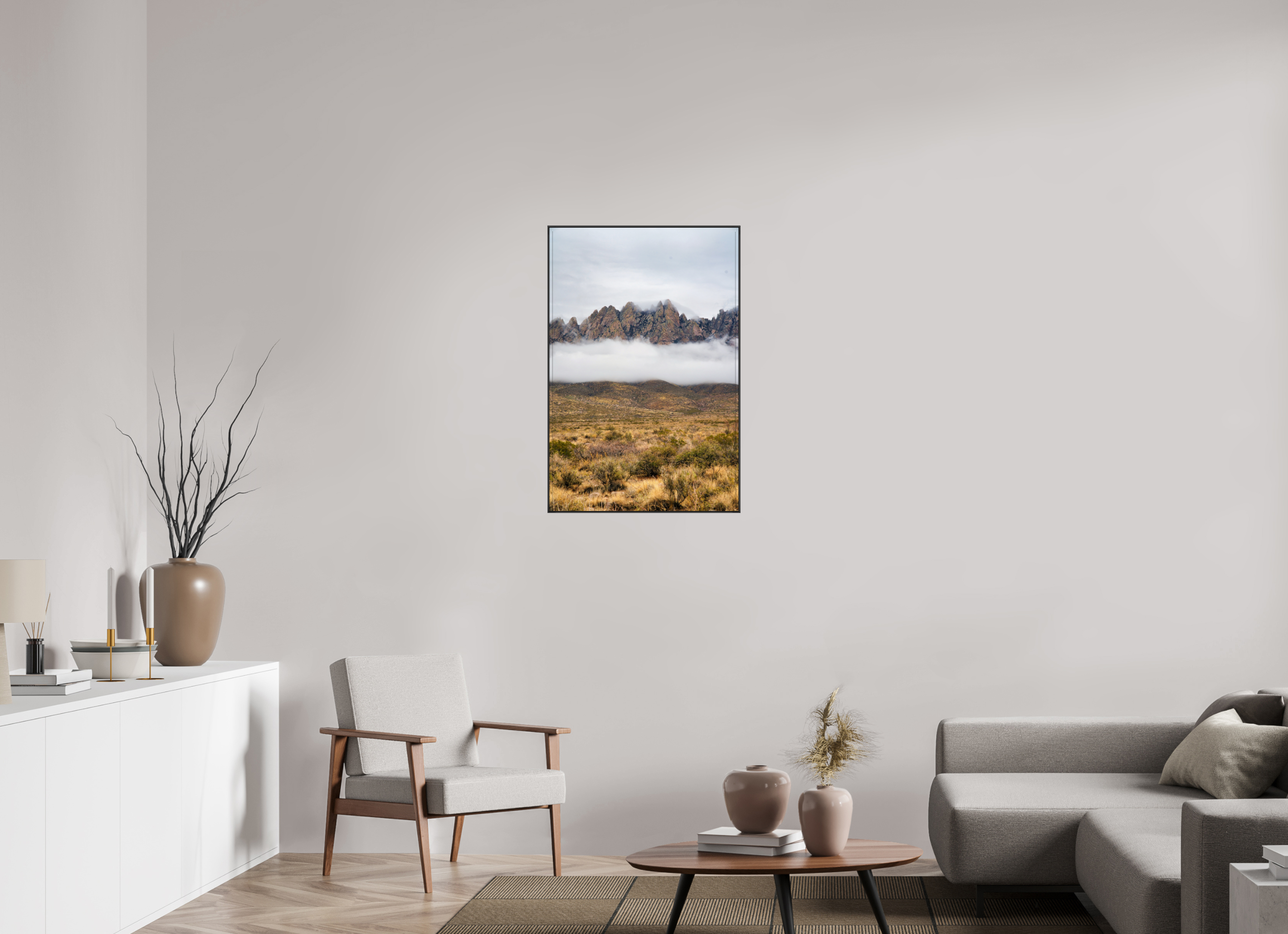 24 x 36″, Famed Aluminum (Black) Organ Mountains
