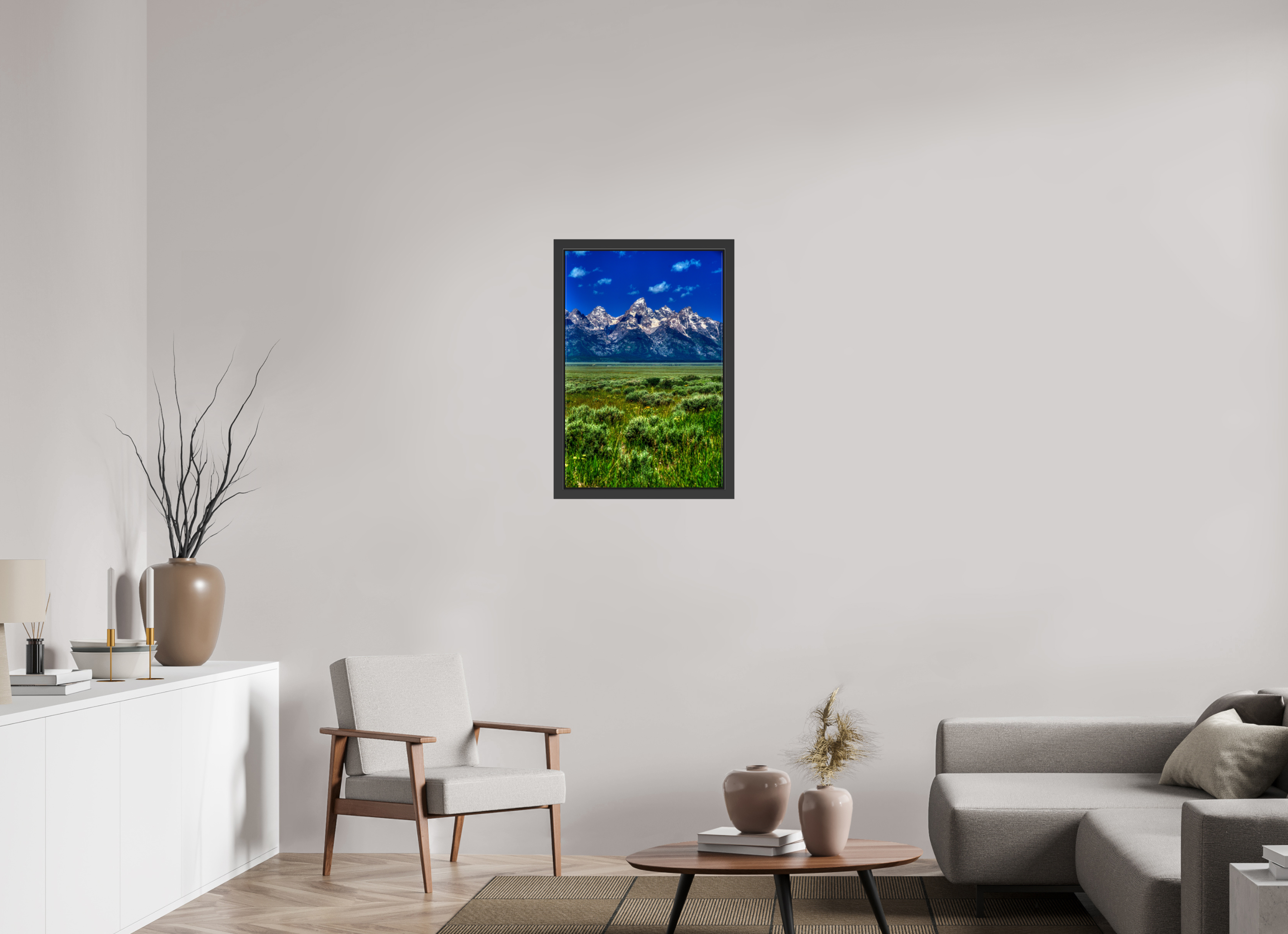 20 x 30″, Framed (Black) The Grand Tetons