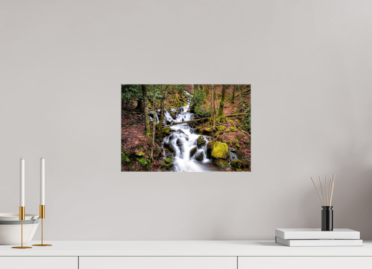15 x 10″, Glossy Canvas Waterfall in Smokey Mountain National Park