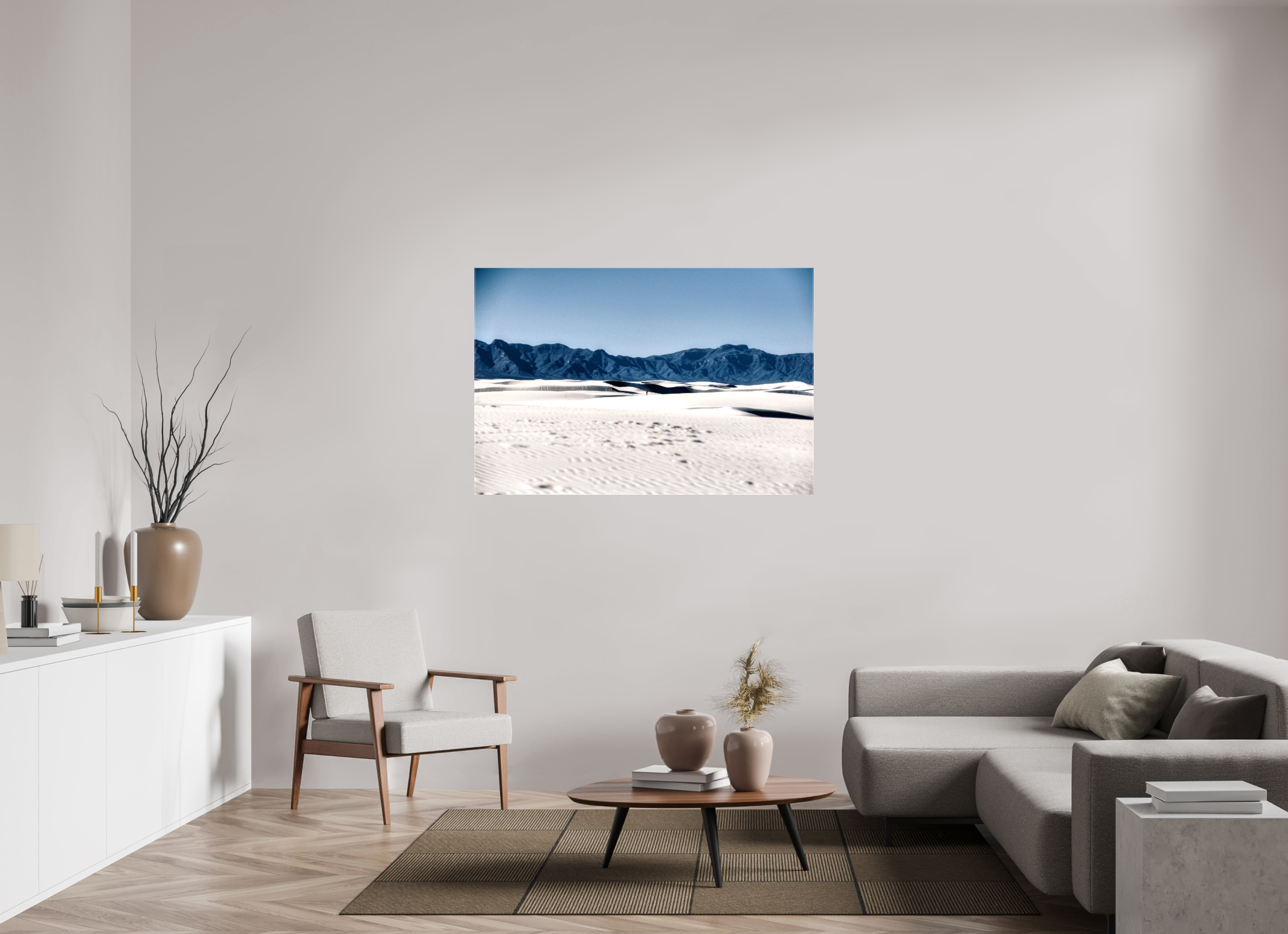 54 x 36″, Glossy Canvas Wandering White Sands