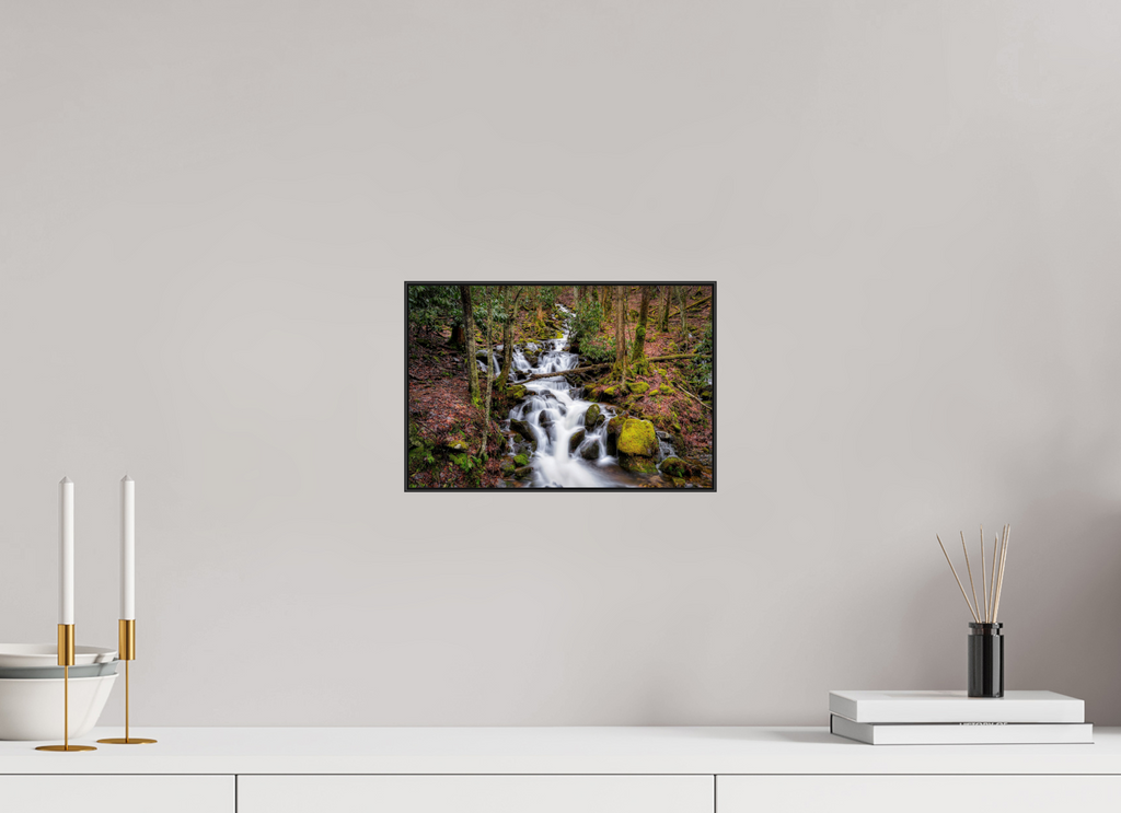 12 x 8″, Photo Print Aluminum (Black) Waterfall in Smokey Mountain National Park
