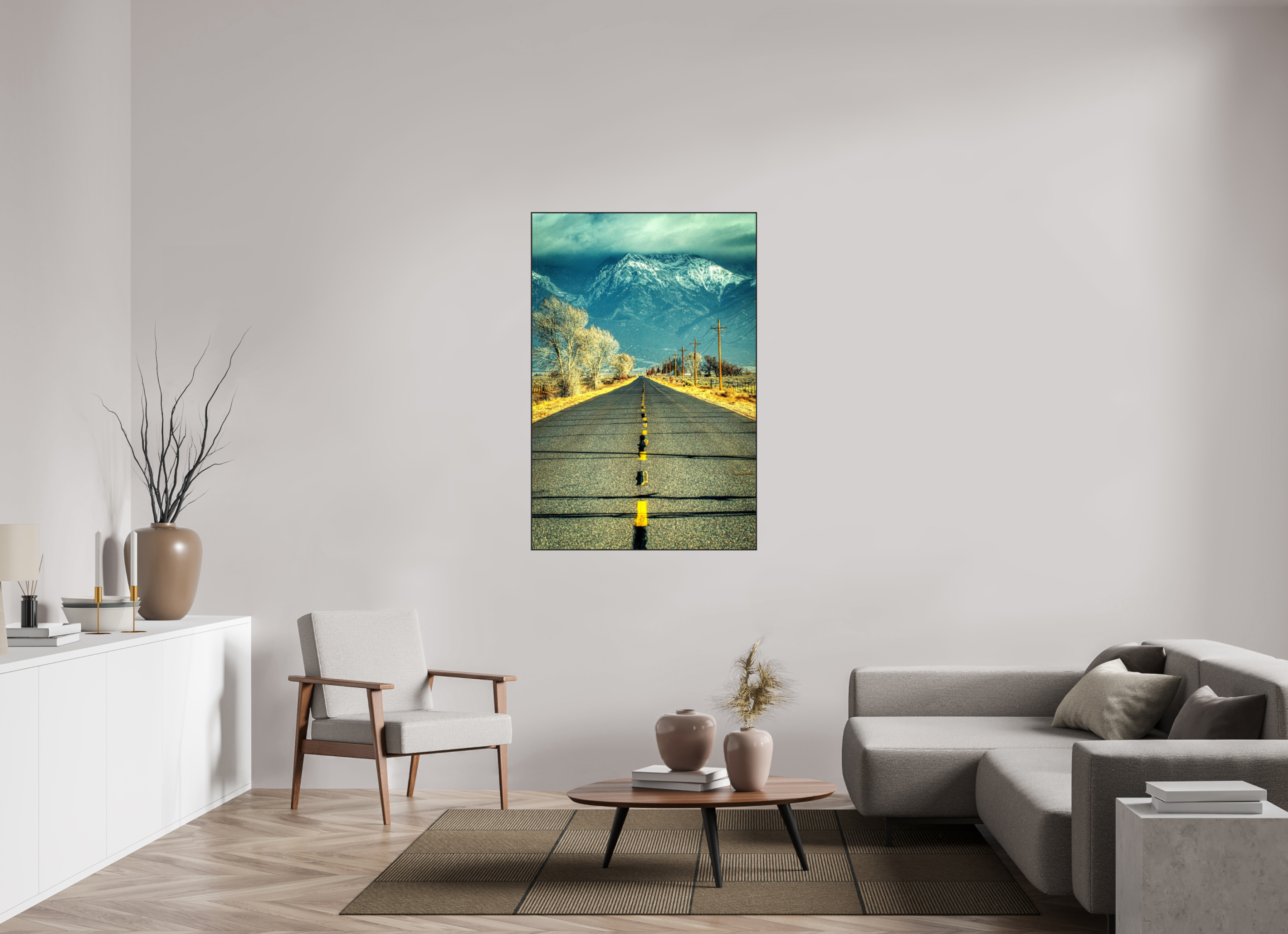 36 x 54″, Photo Print Aluminum (Black) The Road To Crestone