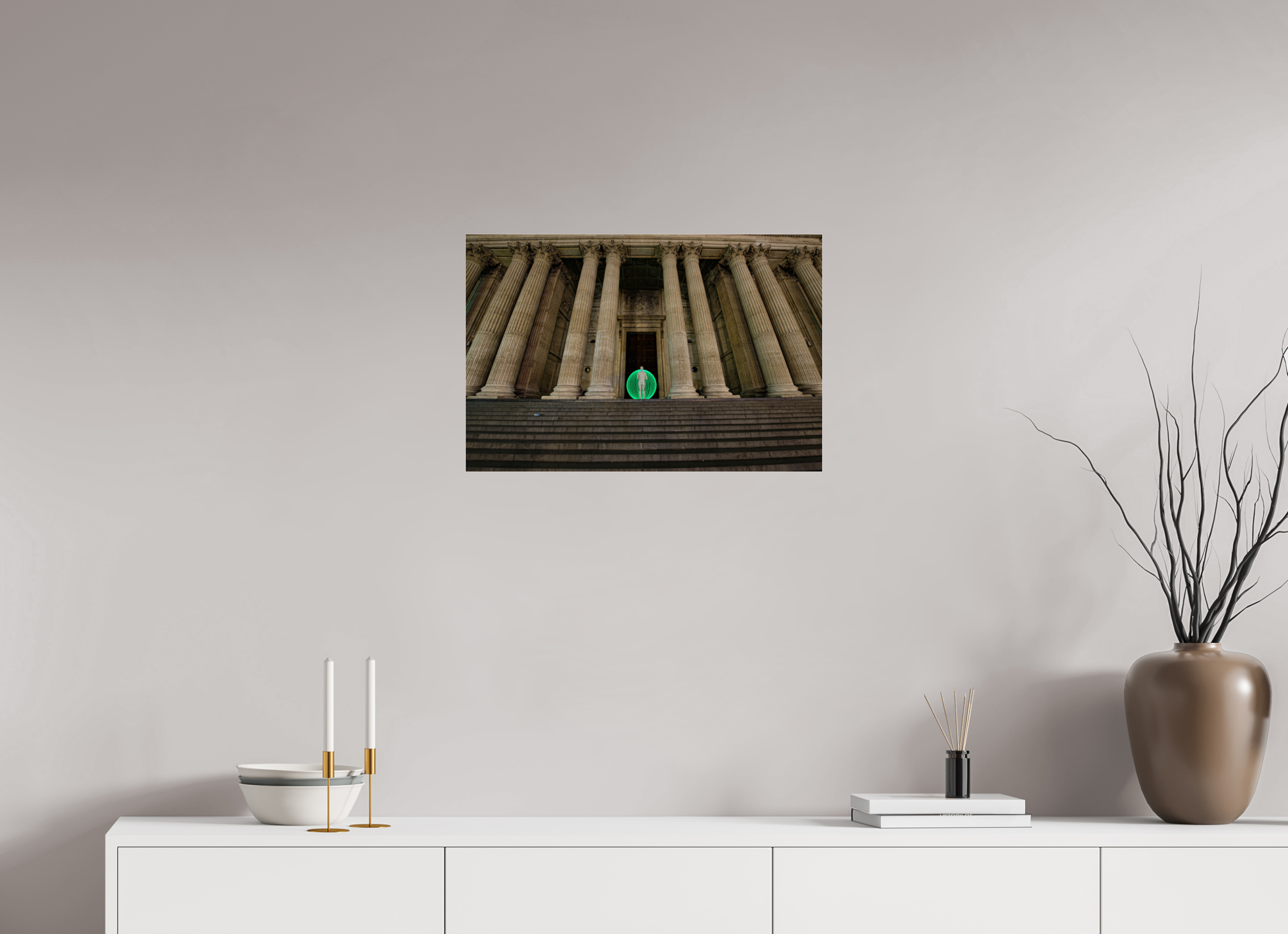24 x 16″, Glass Green Orb in London