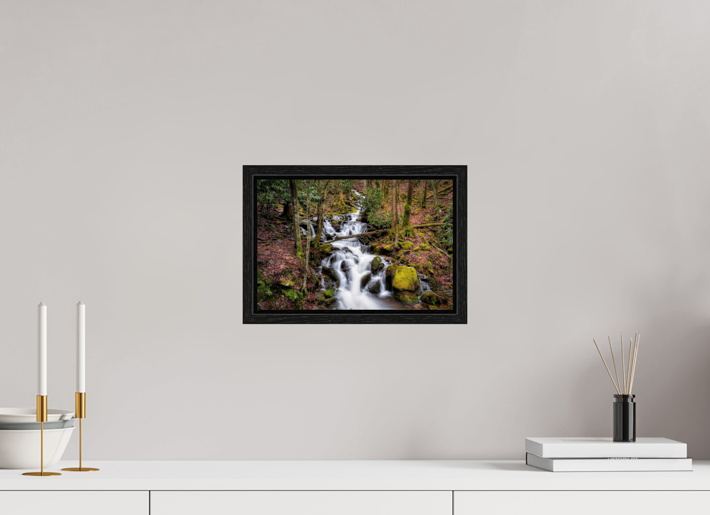 12 x 8″, Floater Frame Waterfall in Smokey Mountain National Park