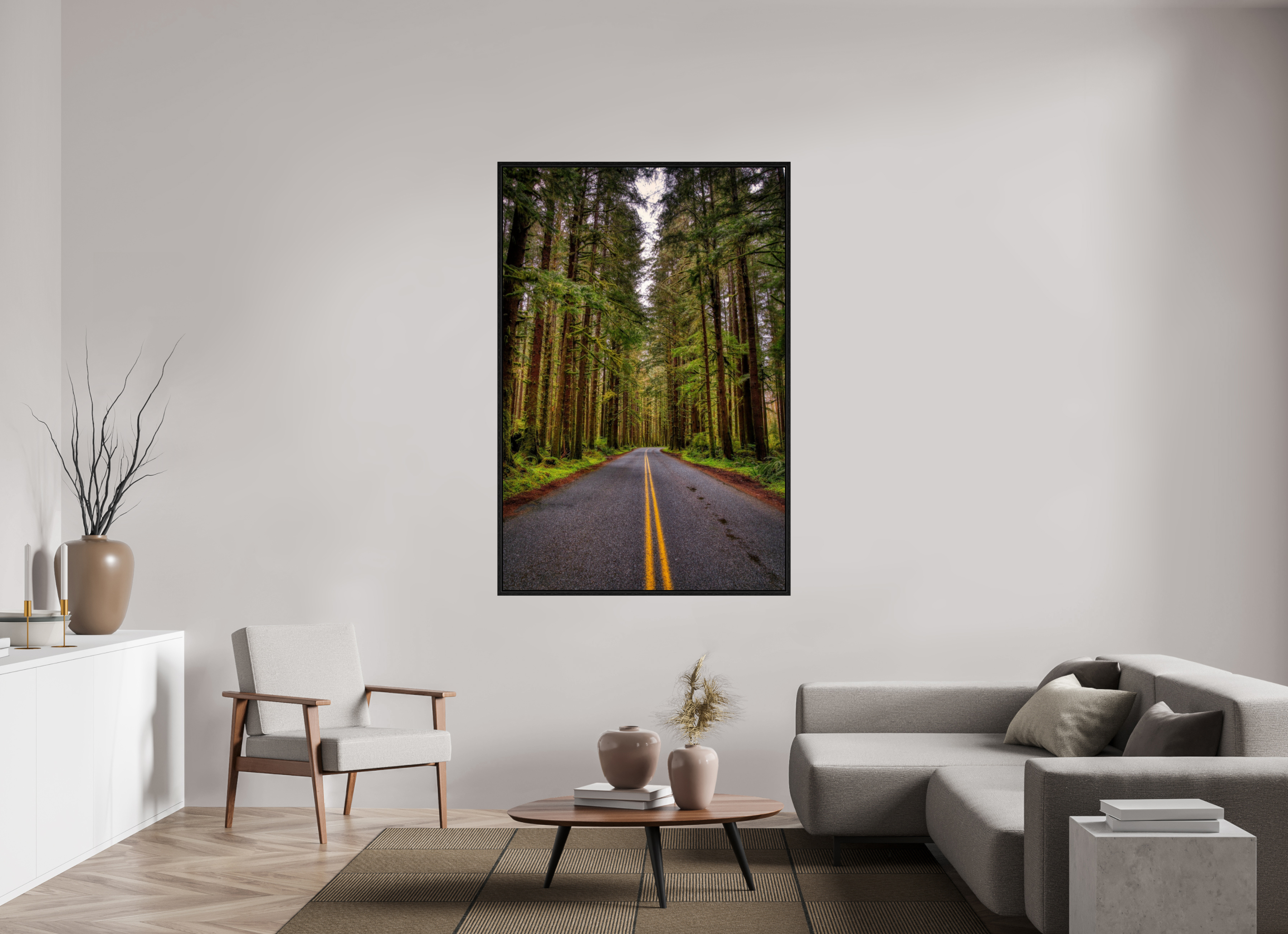 44 x 66″, Floater Frame A Drive Through Olympic National Park