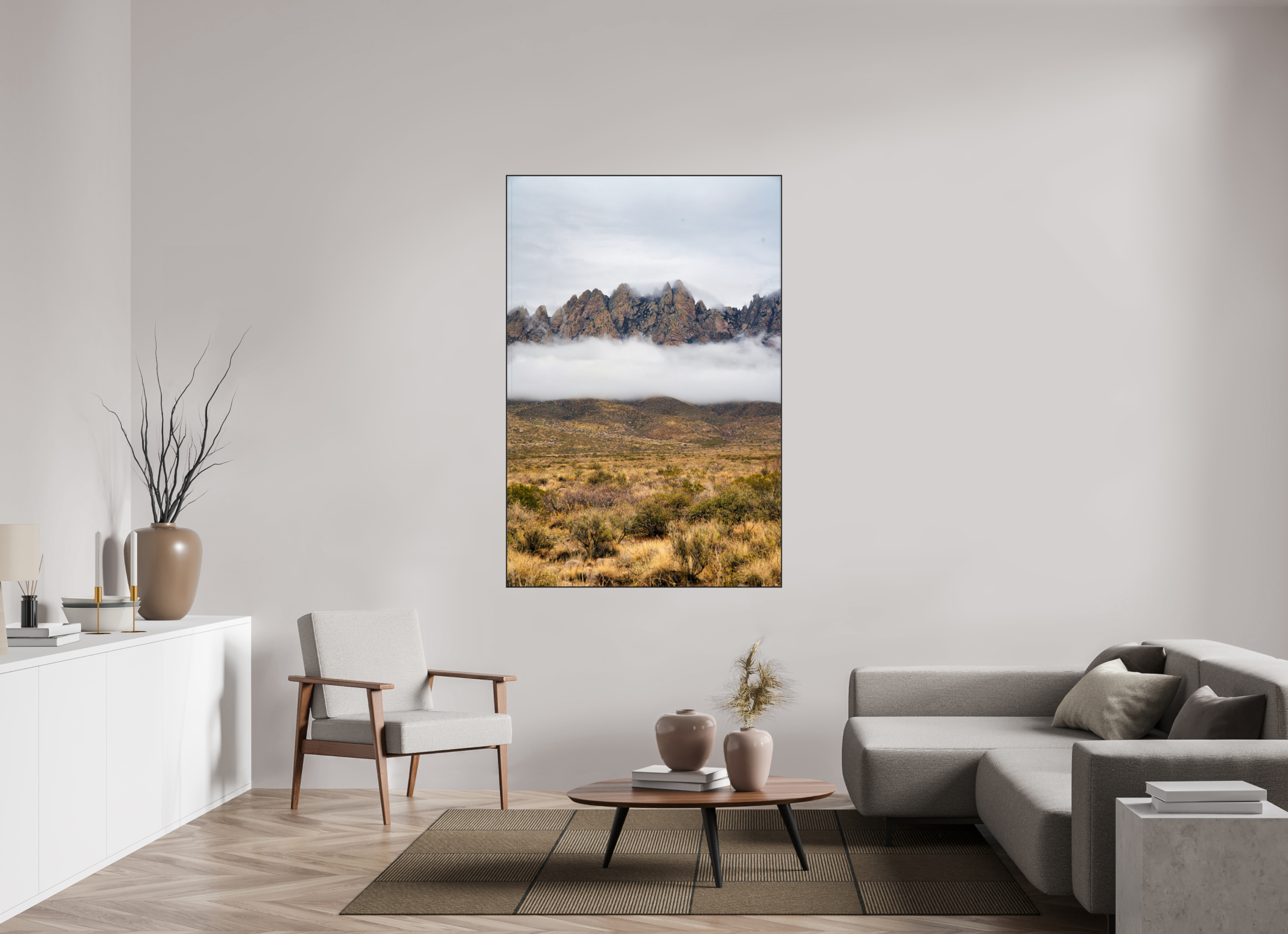 44 x 66″, Photo Print Aluminum (Black) Organ Mountains