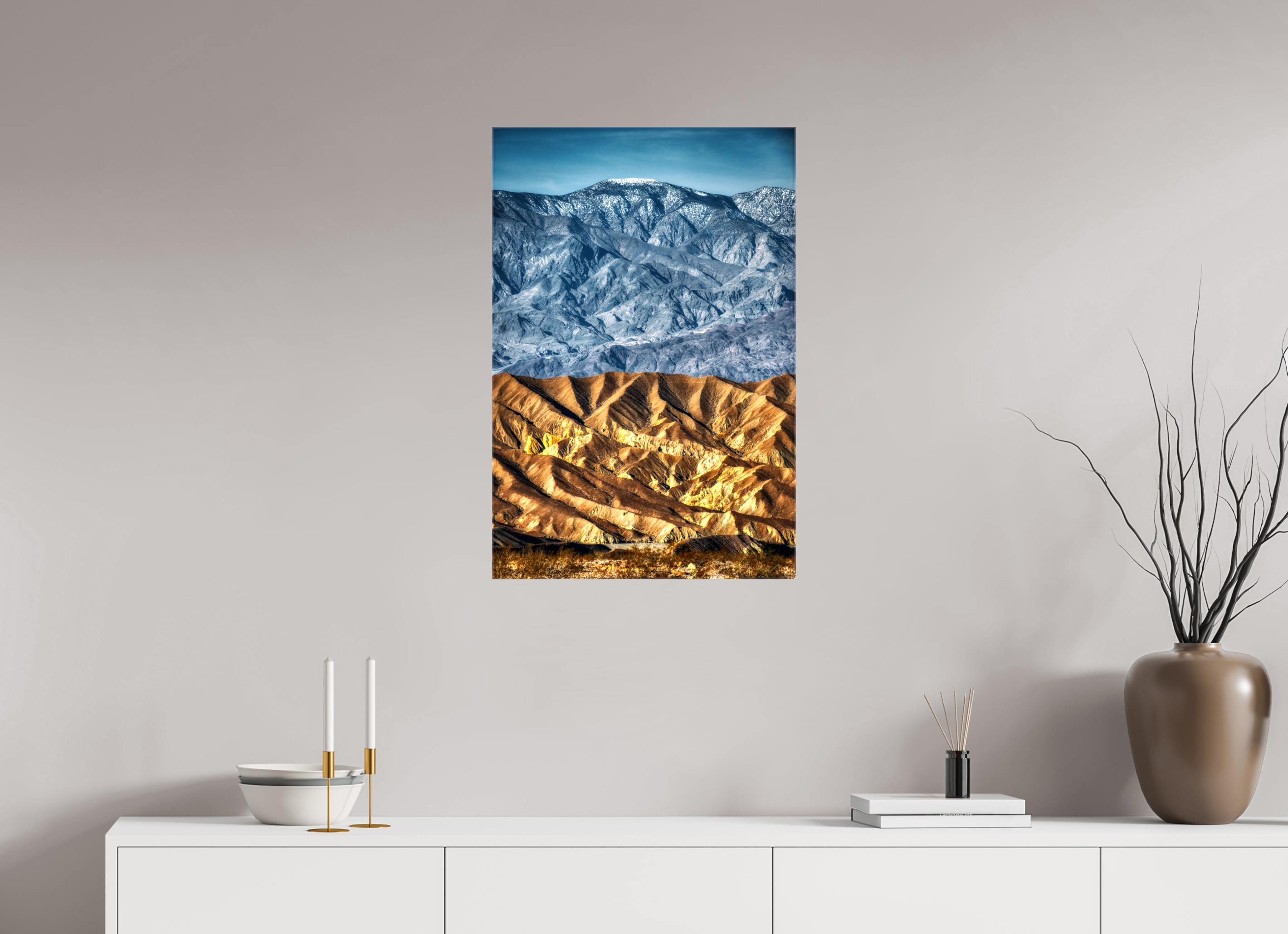 20 x 30″, Glossy Canvas Death Valley Mountains
