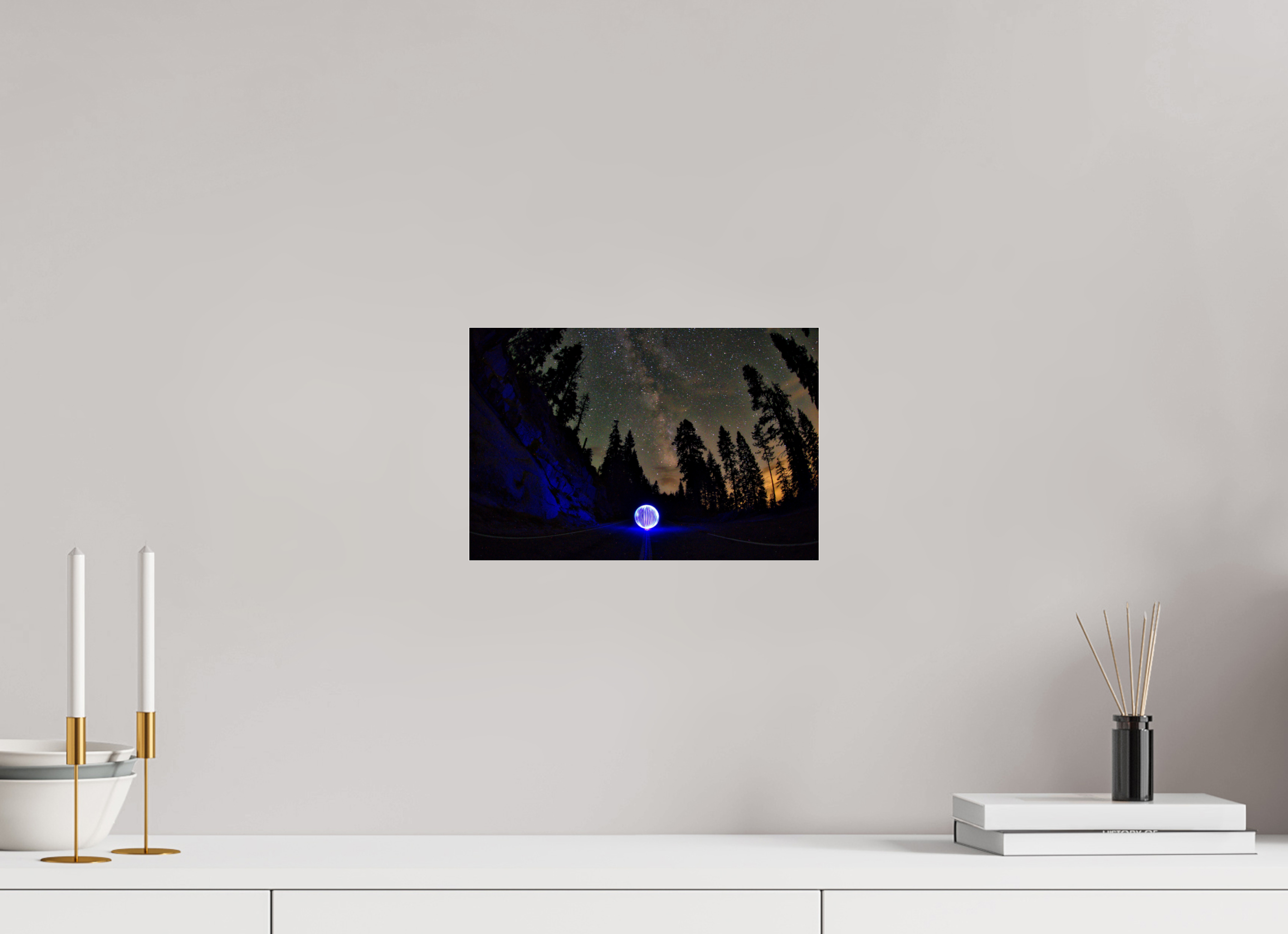 12 x 8″, Glass Blue Orb at Sequoia National Park