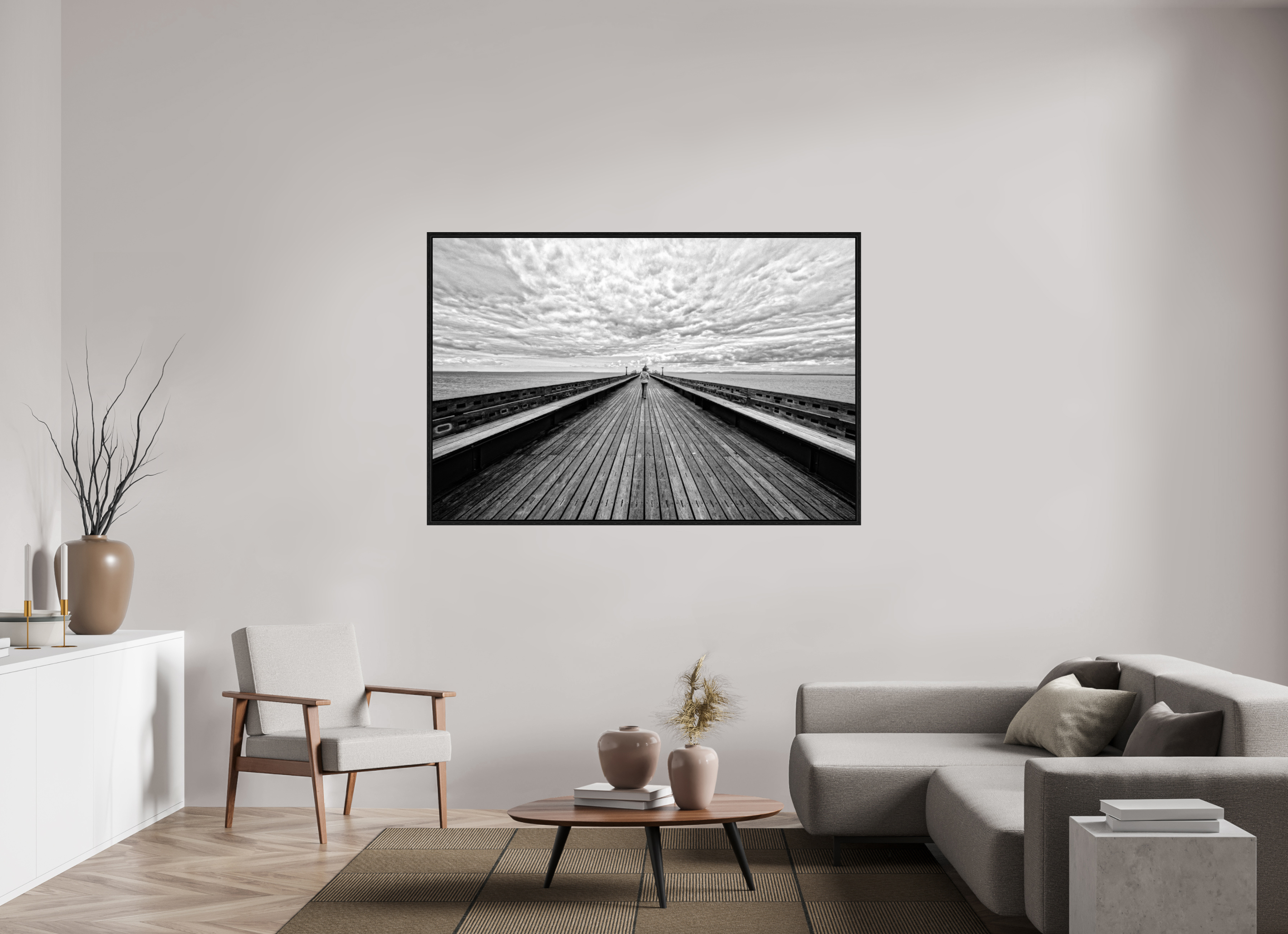 66 x 44″, Floater Frame UK Pier