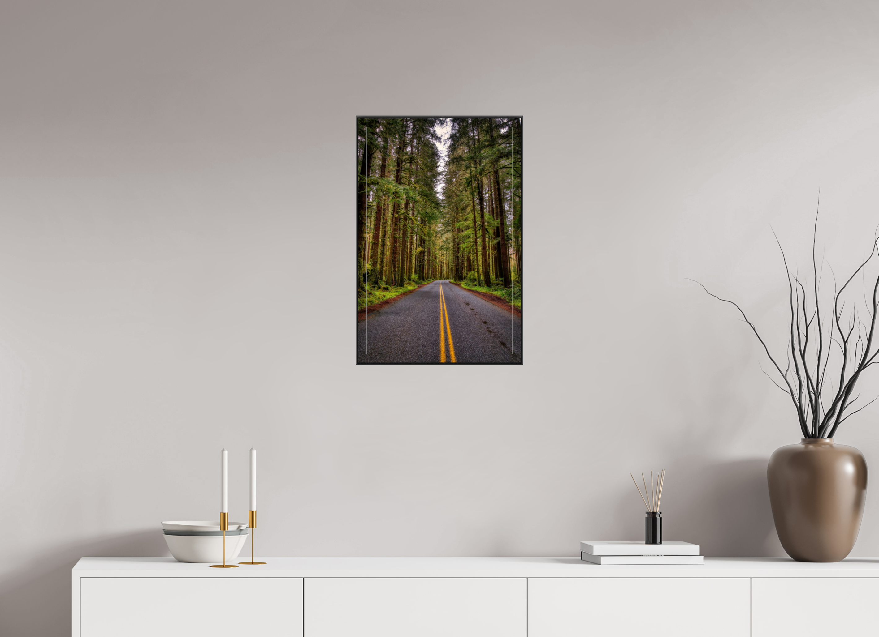 16 x 24″, Famed Aluminum (Black) A Drive Through Olympic National Park
