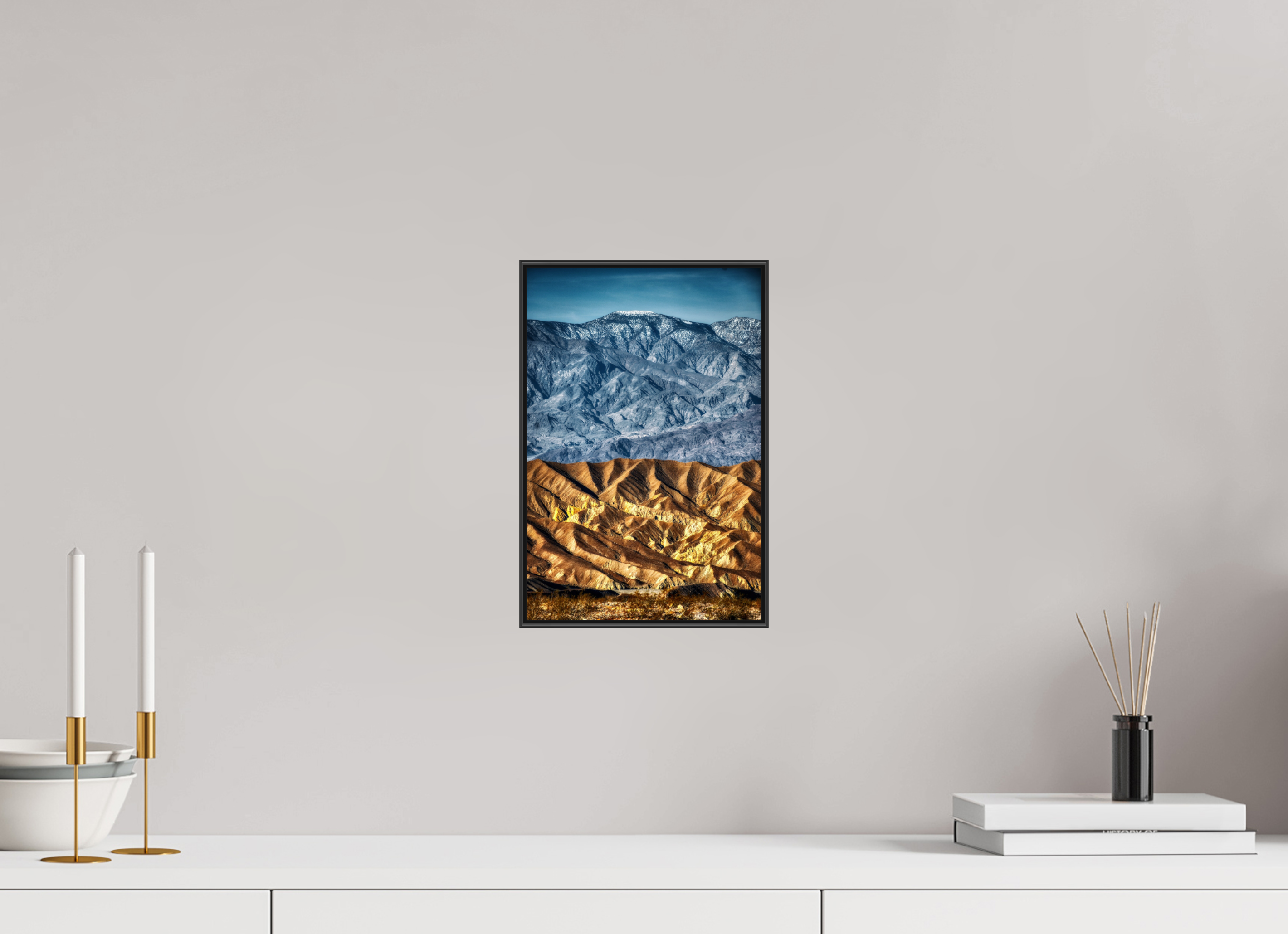 8 x 12″, Famed Aluminum (Black) Death Valley Mountains
