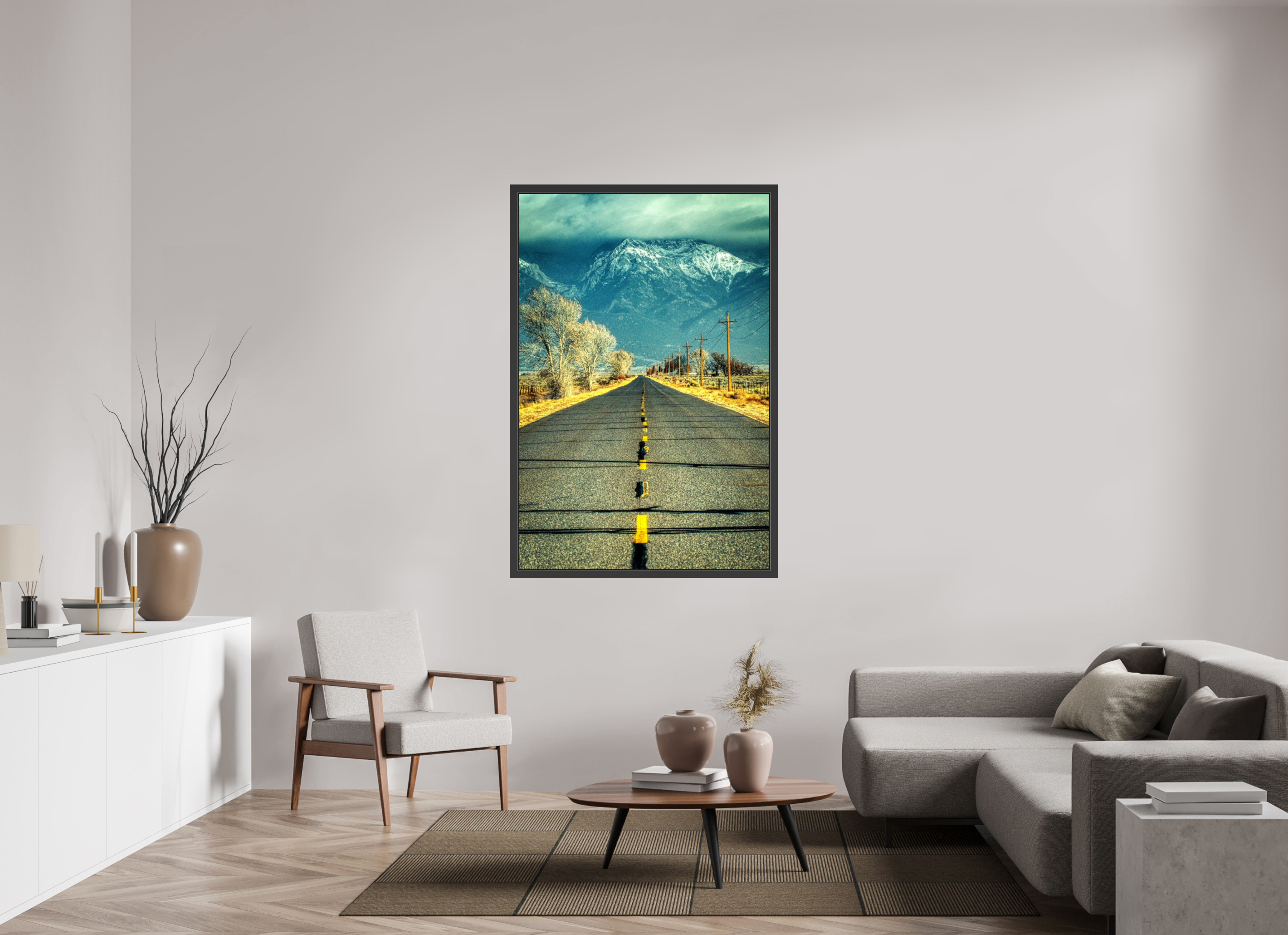 40 x 60″, Framed (Black) The Road To Crestone