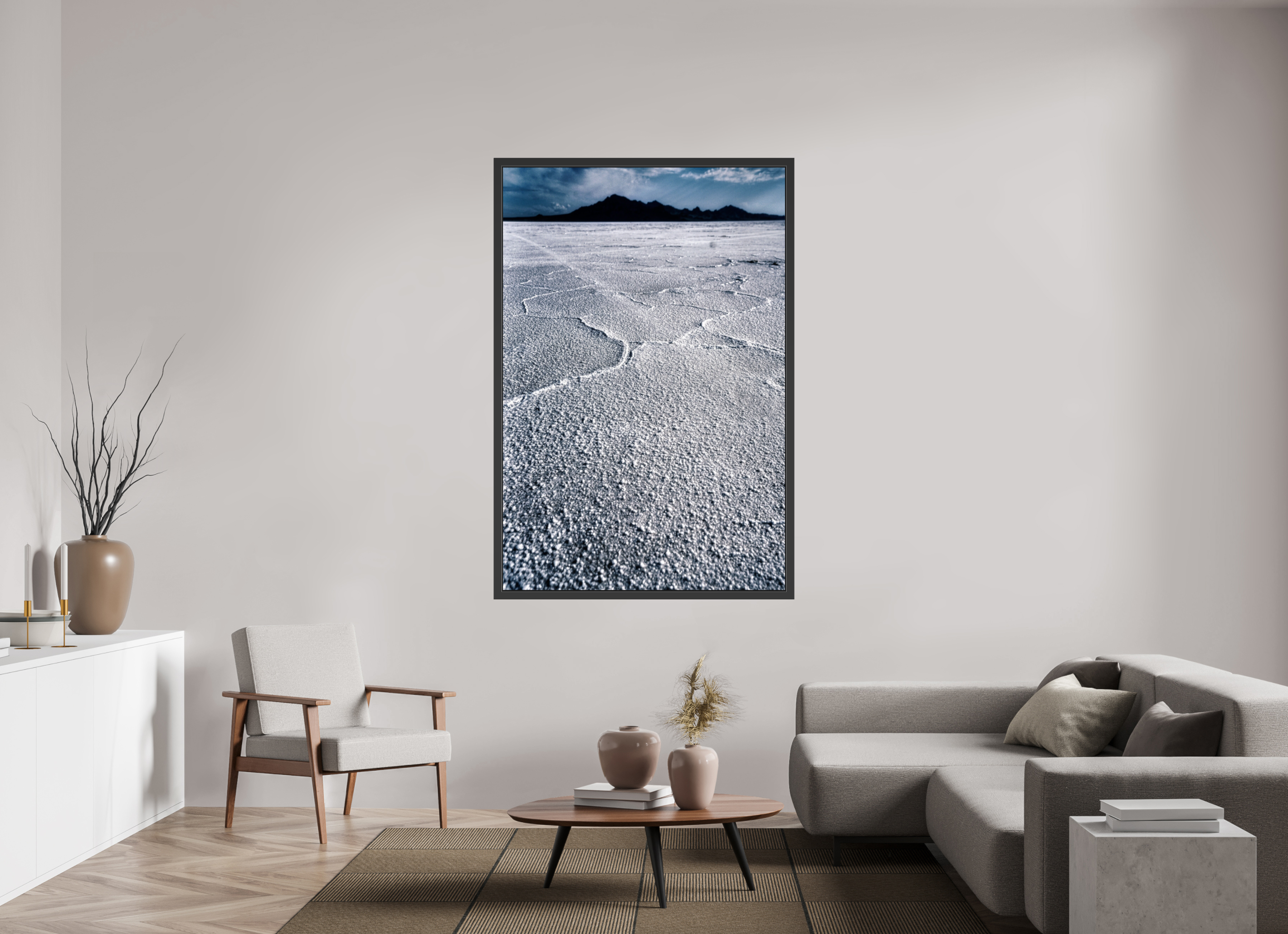 44 x 66″, Framed (Black) Bonneville Salt Flats