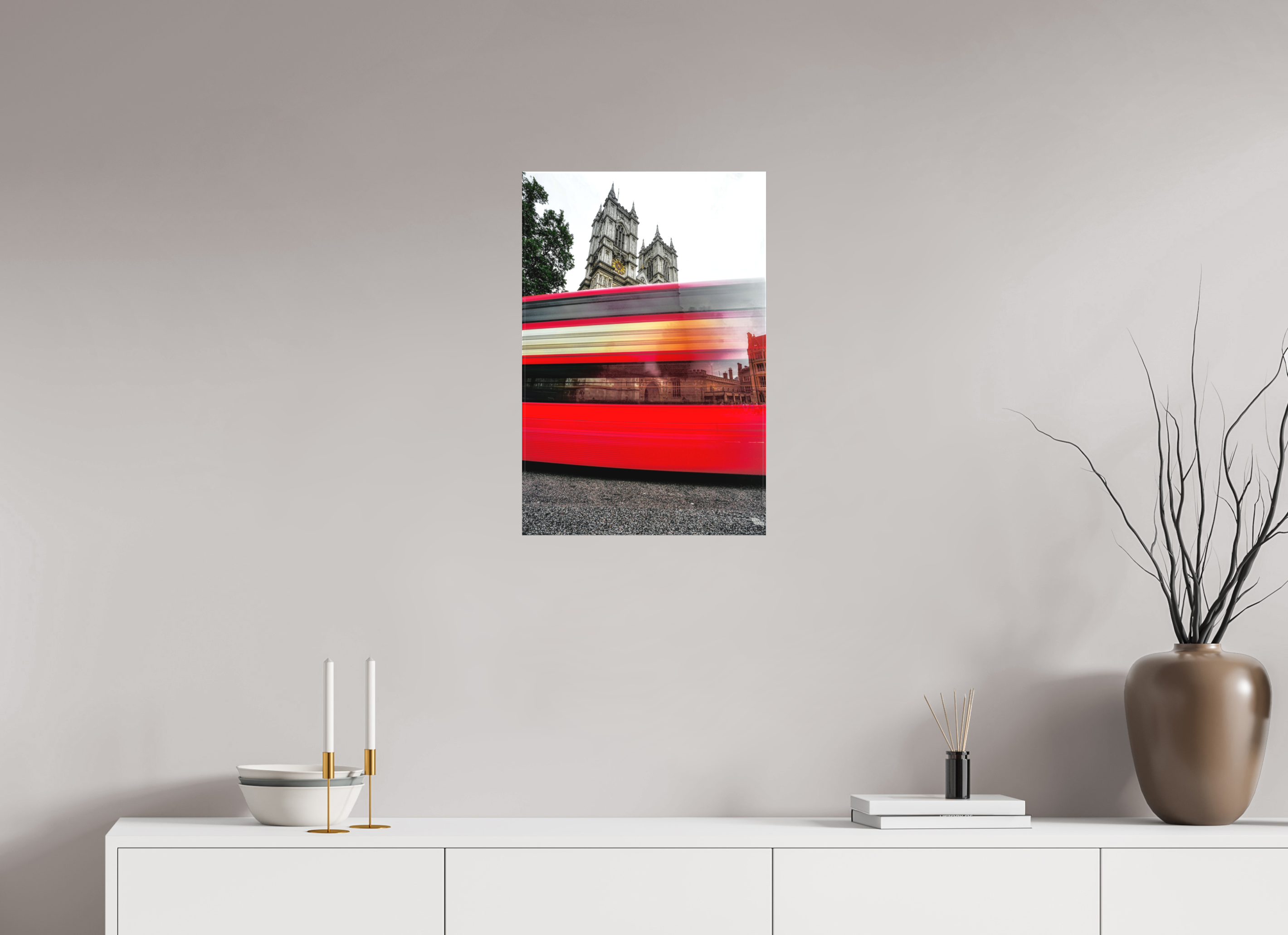 16 x 24″, Matte Canvas The Red Bus