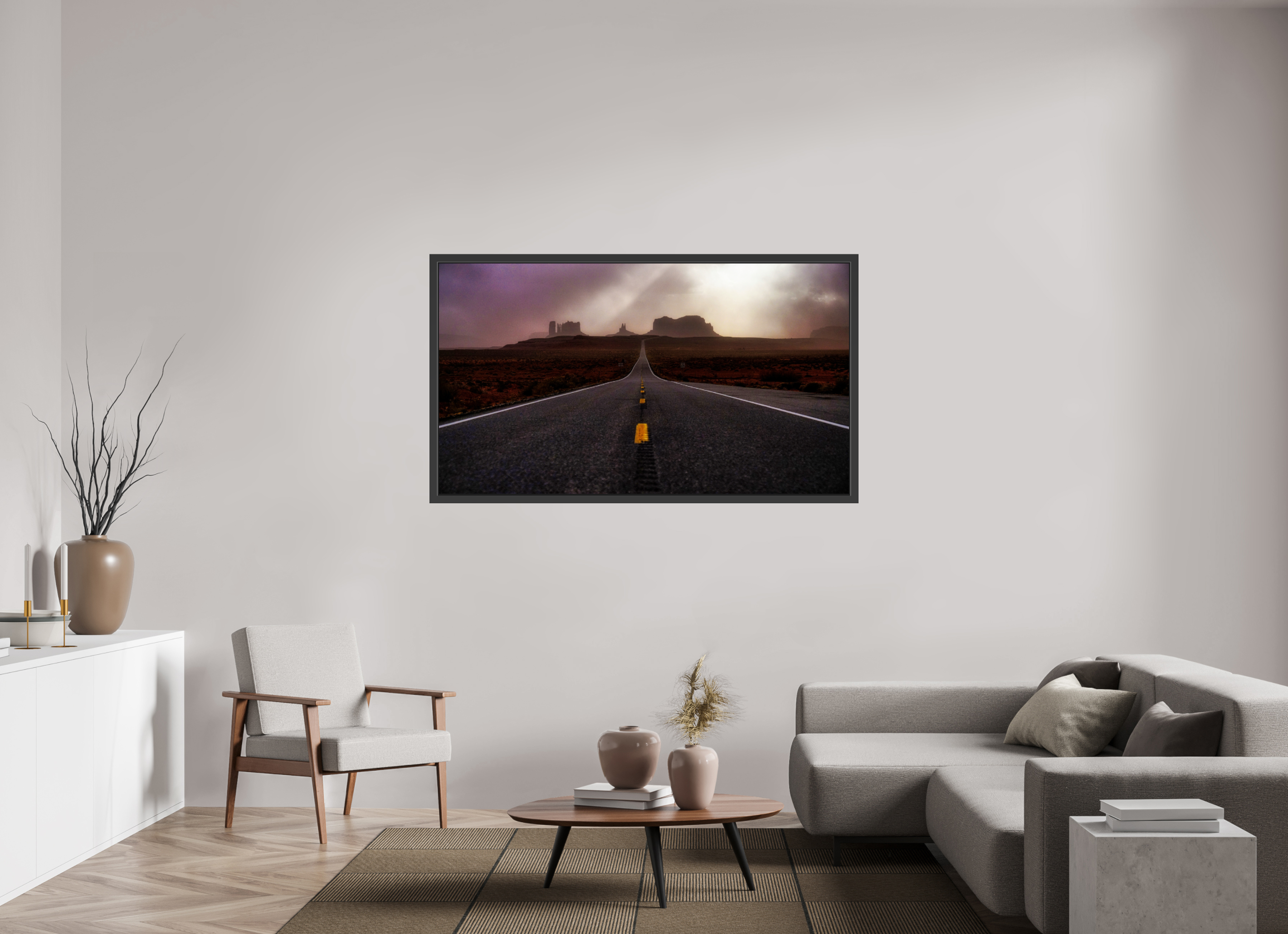 64 x 36″, Framed (Black) Monument Valley