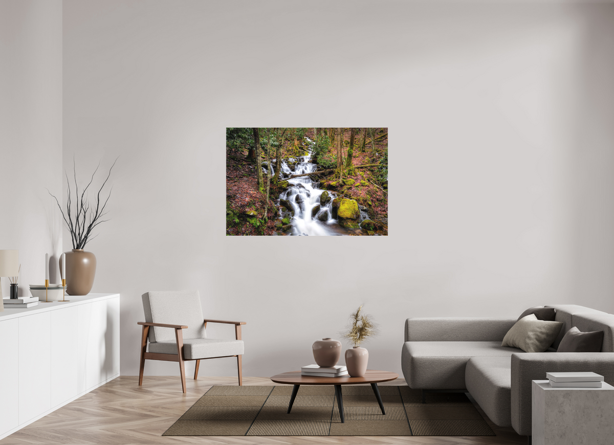 54 x 36″, Matte Canvas Waterfall in Smokey Mountain National Park