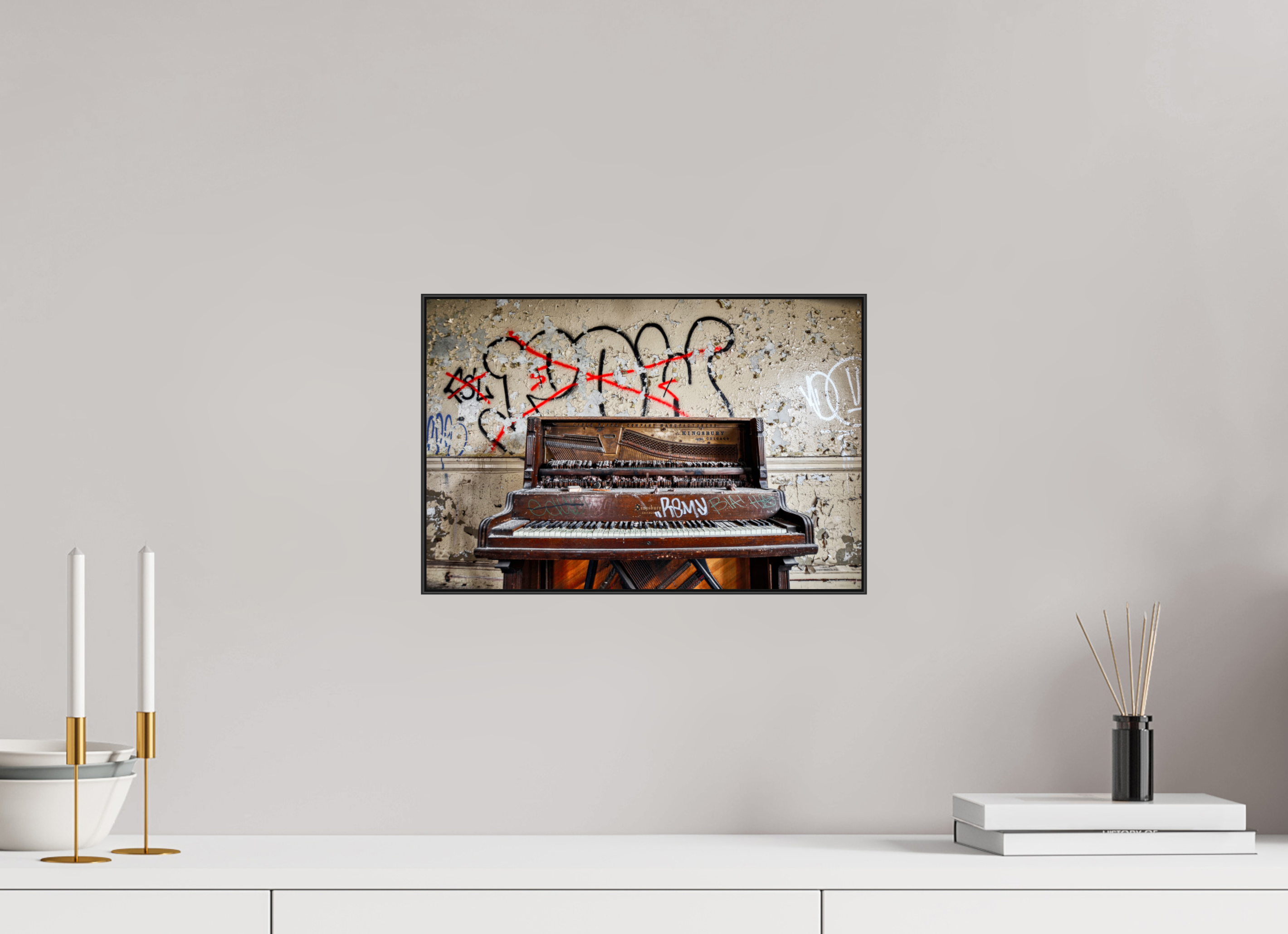 15 x 10″, Photo Print Aluminum (Black) Abandoned Piano