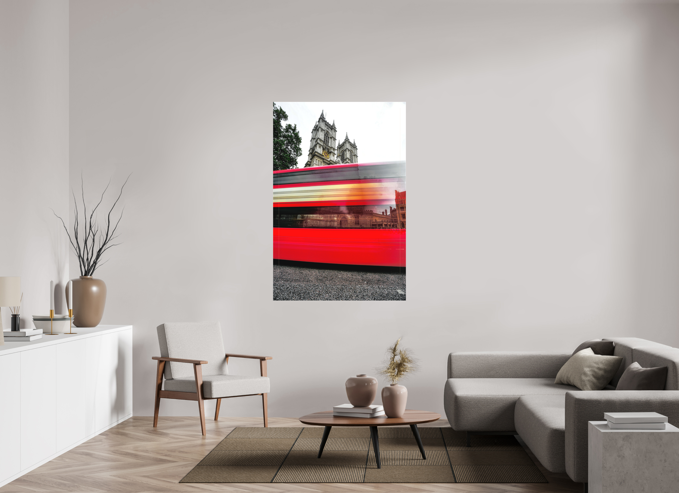 40 x 60″, Matte Canvas The Red Bus