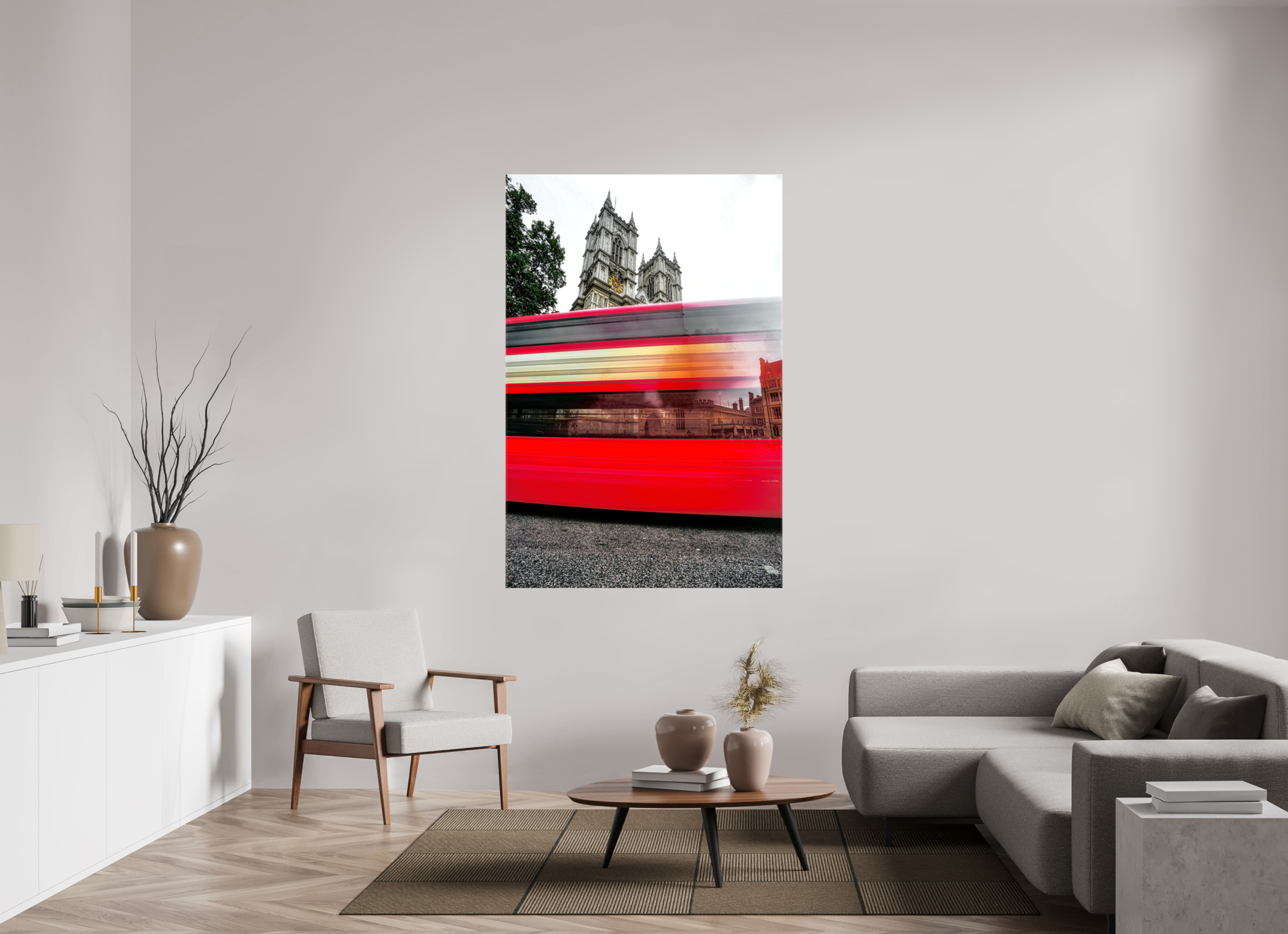 44 x 66″, Glossy Canvas The Red Bus
