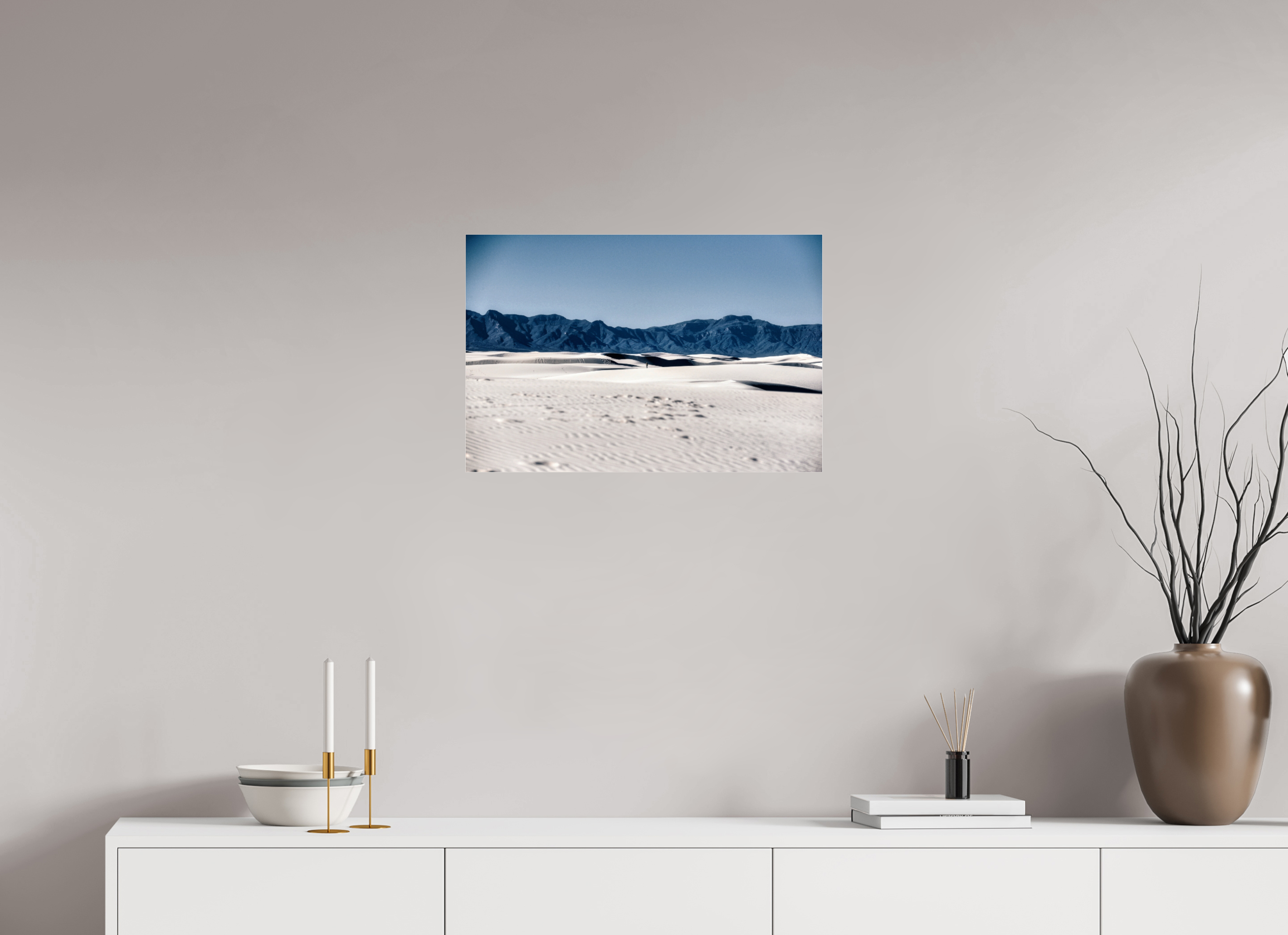 24 x 16″, Glass Wandering White Sands