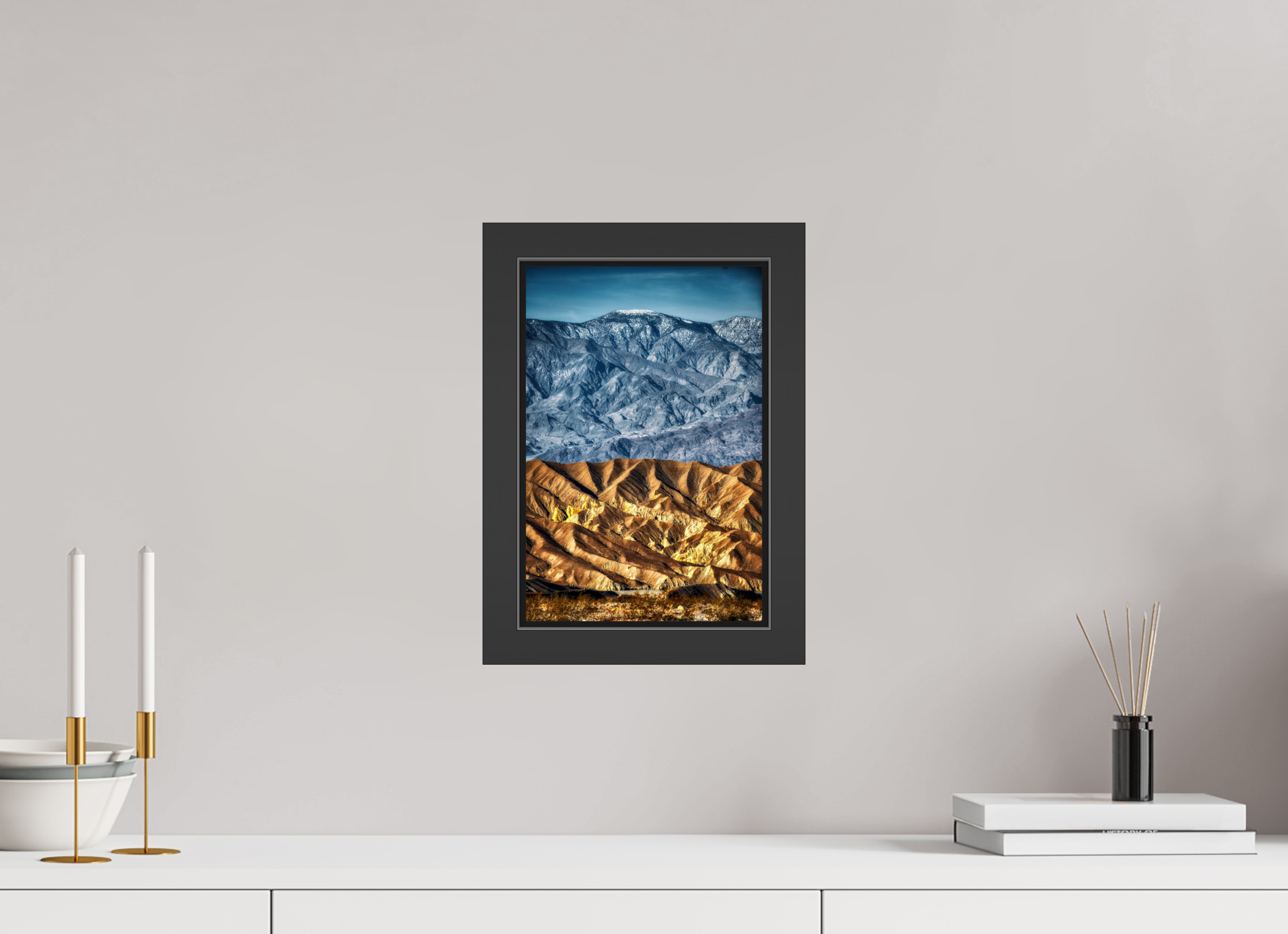 8 x 12″, Framed (Black) Death Valley Mountains