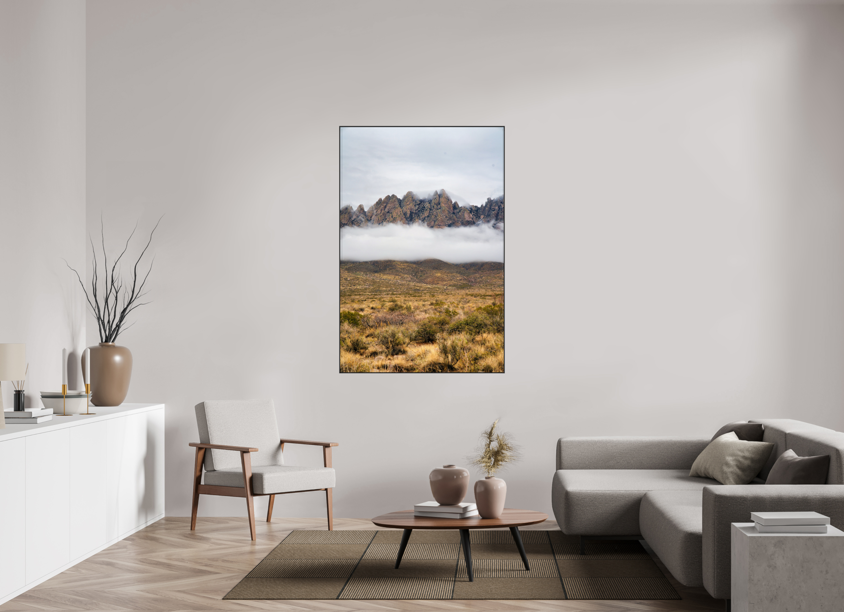 40 x 60″, Famed Aluminum (Black) Organ Mountains