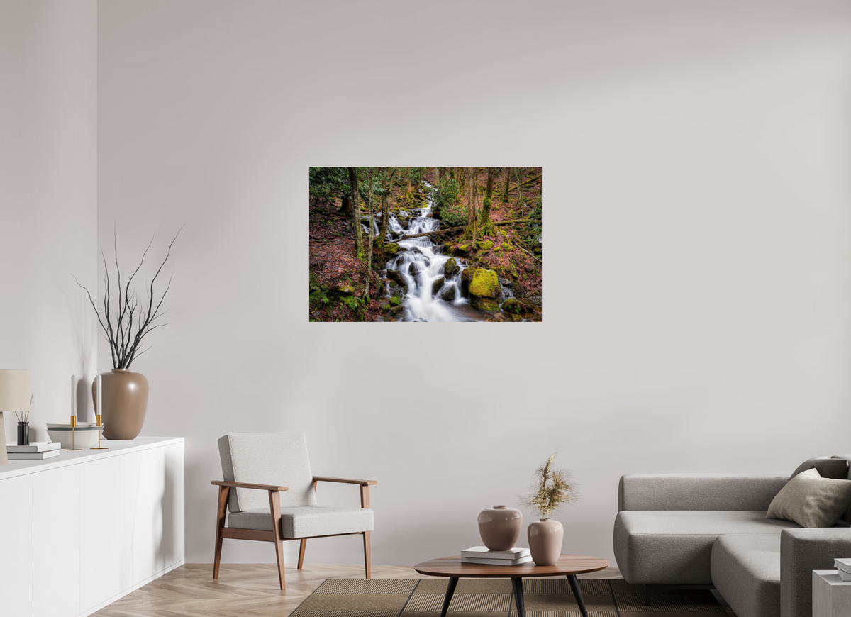 45 x 30″, Paper Only Waterfall in Smokey Mountain National Park