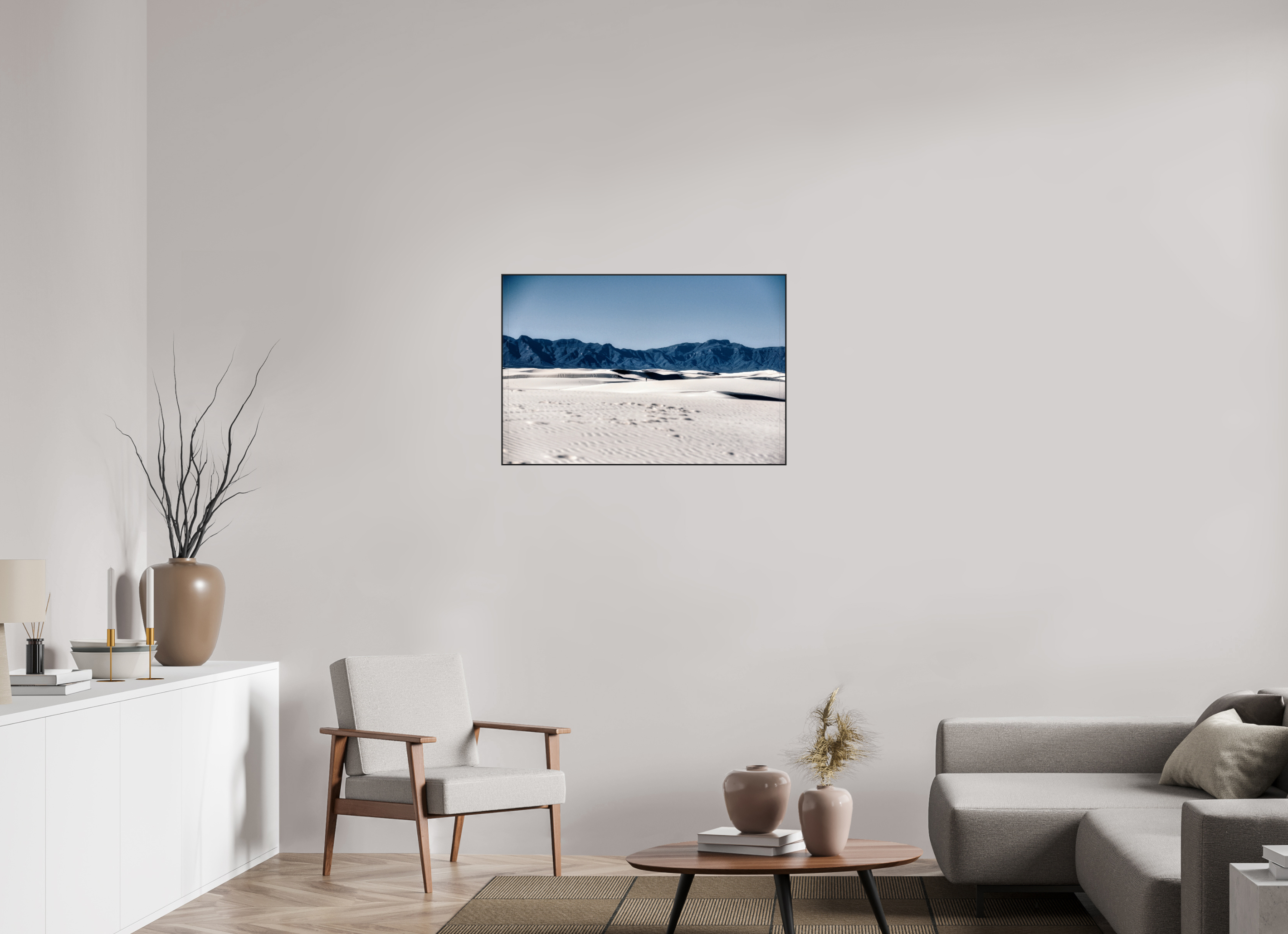 36 x 24″, Photo Print Aluminum (Black) Wandering White Sands