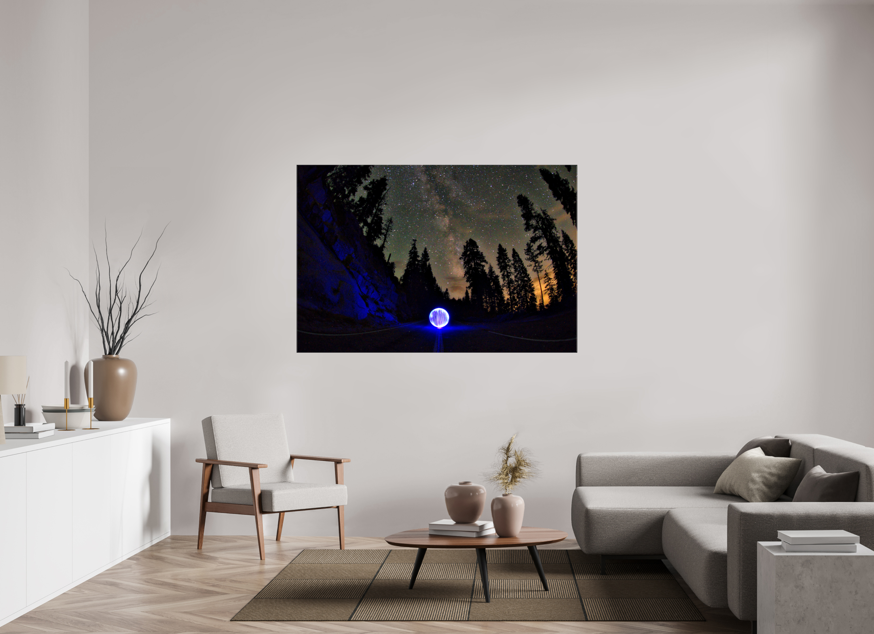 66 x 44″, Glossy Canvas Blue Orb at Sequoia National Park