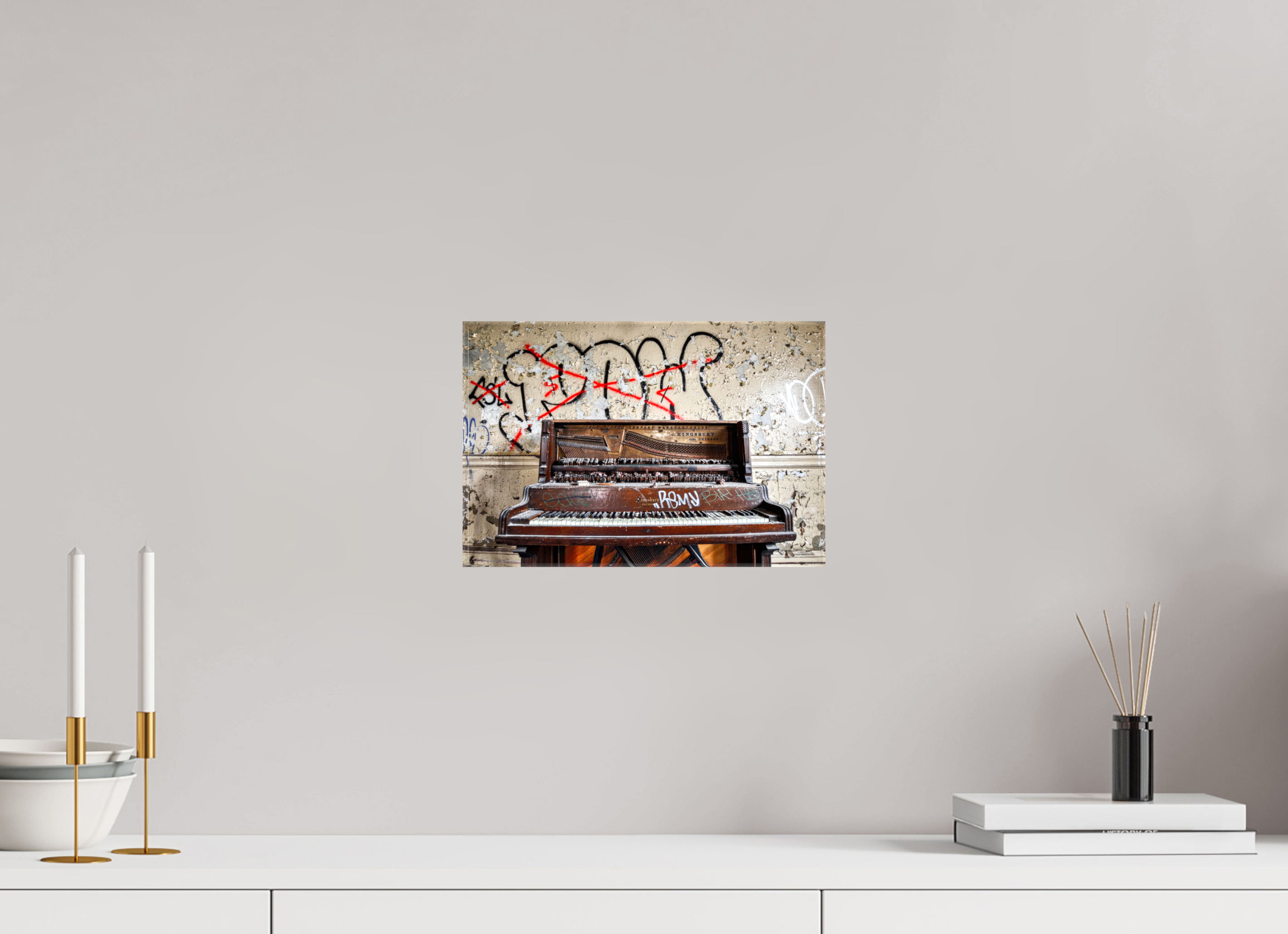 12 x 8″, Glossy Canvas Abandoned Piano