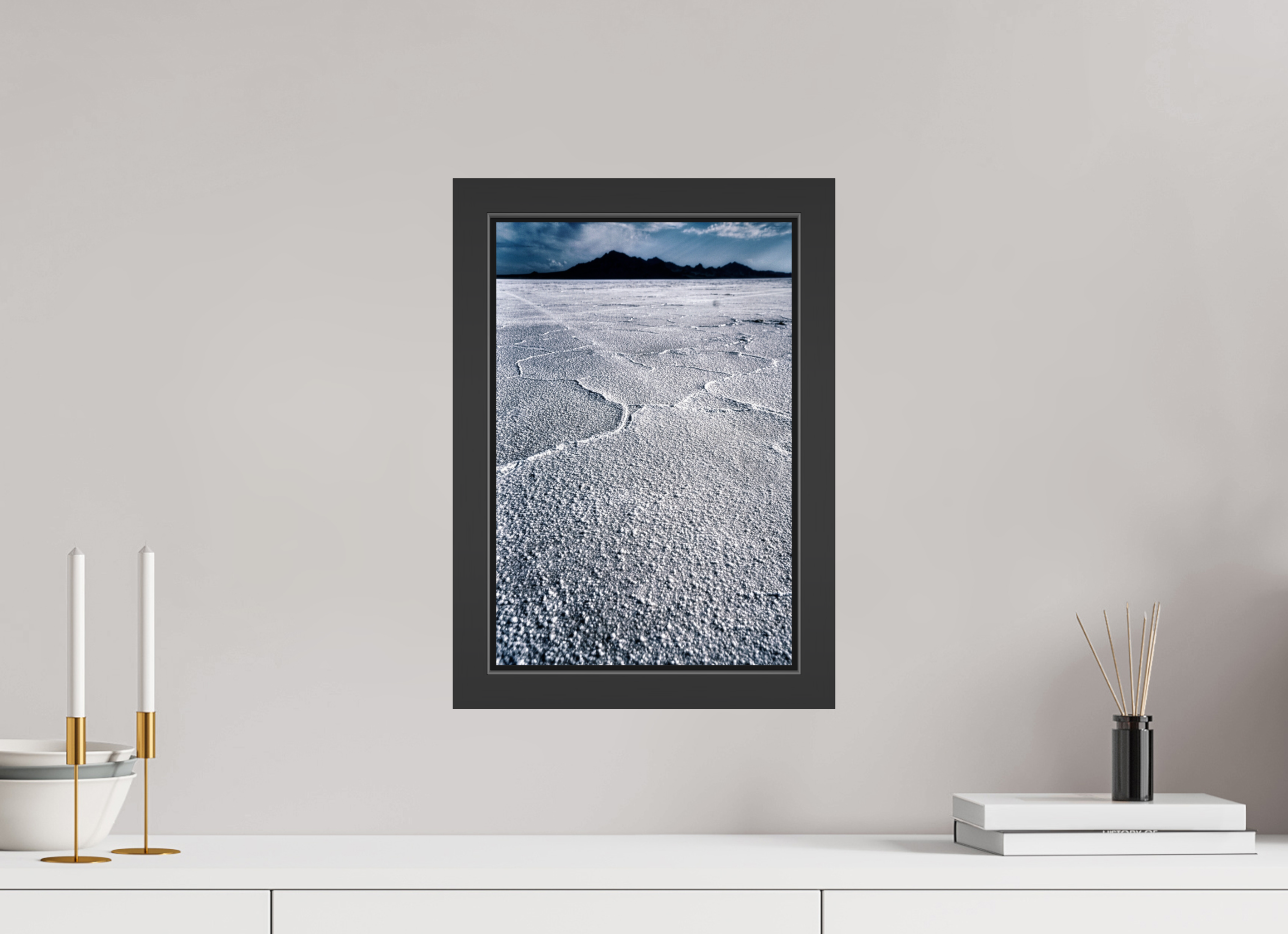 10 x 15″, Framed (Black) Bonneville Salt Flats