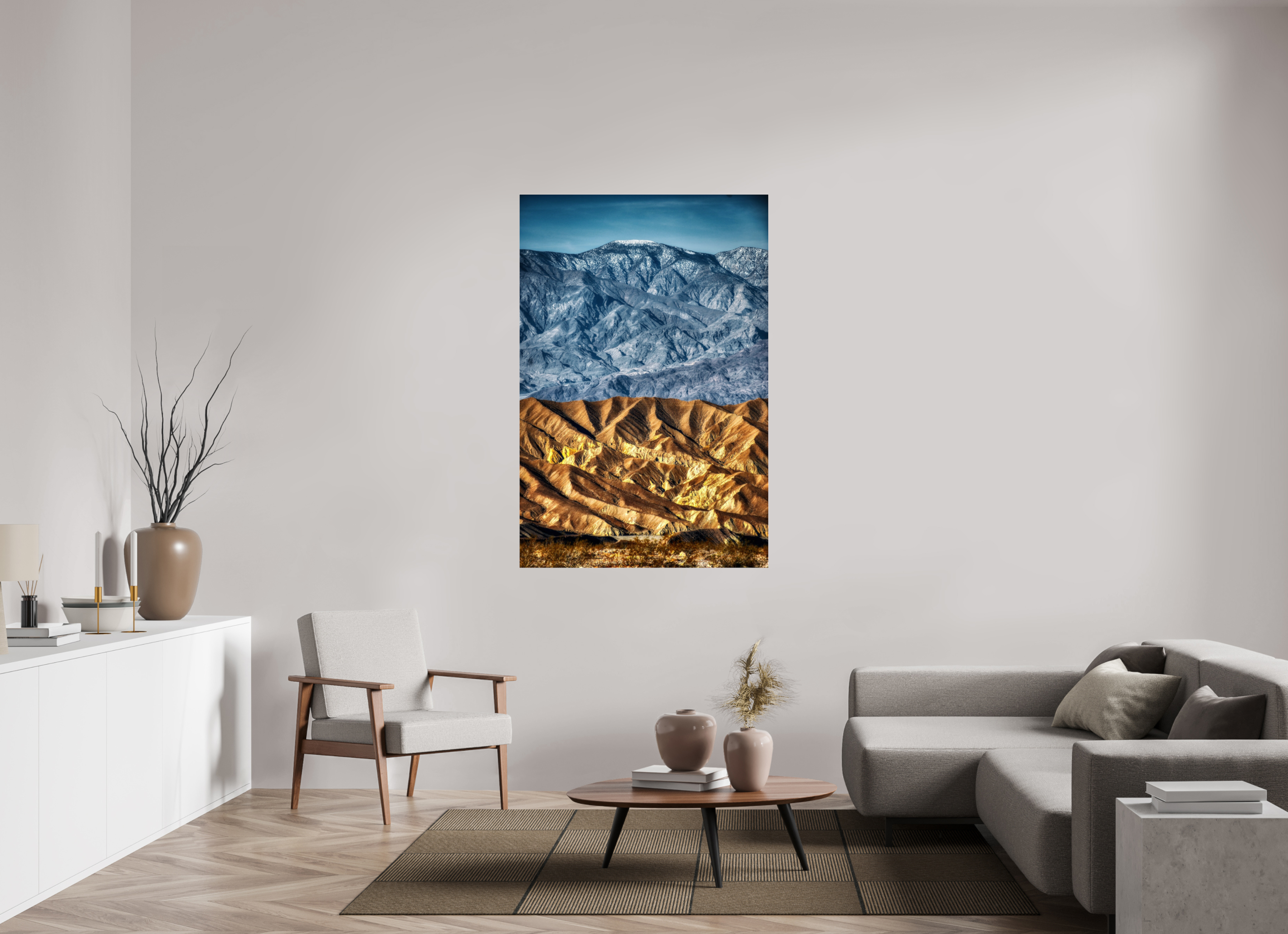 40 x 60″, Glass Death Valley Mountains