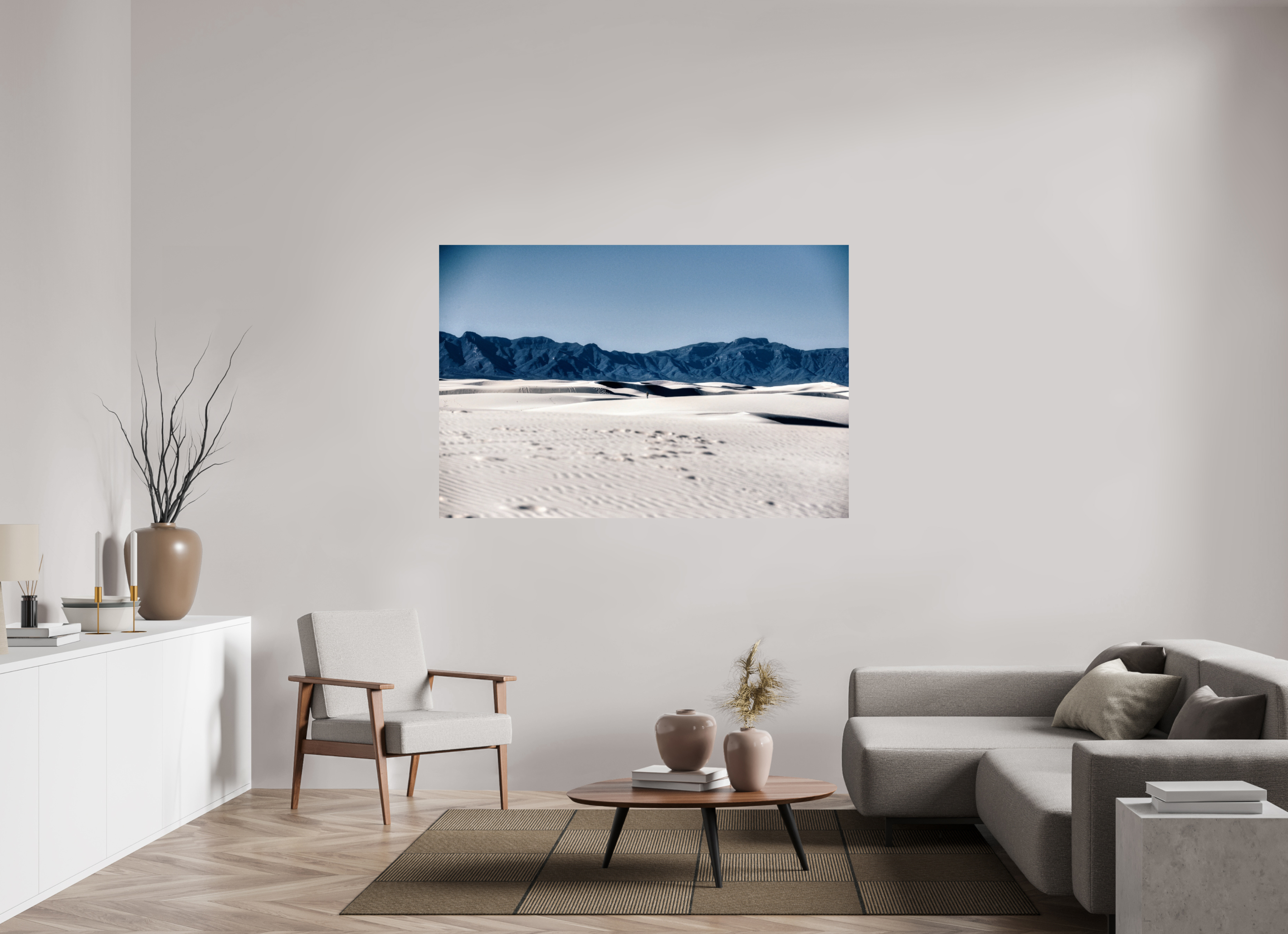 66 x 44″, Paper Only Wandering White Sands