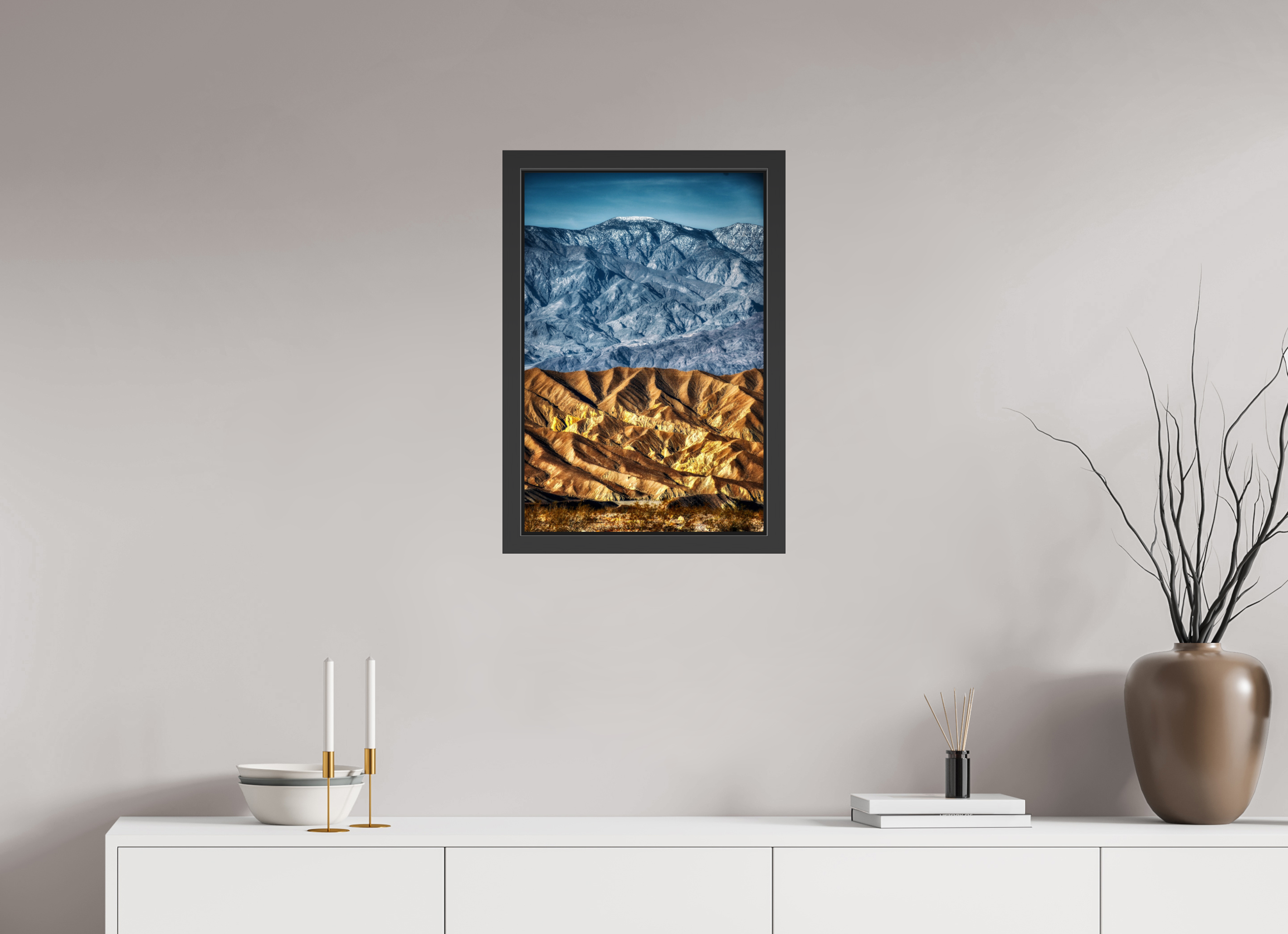 16 x 24″, Framed (Black) Death Valley Mountains