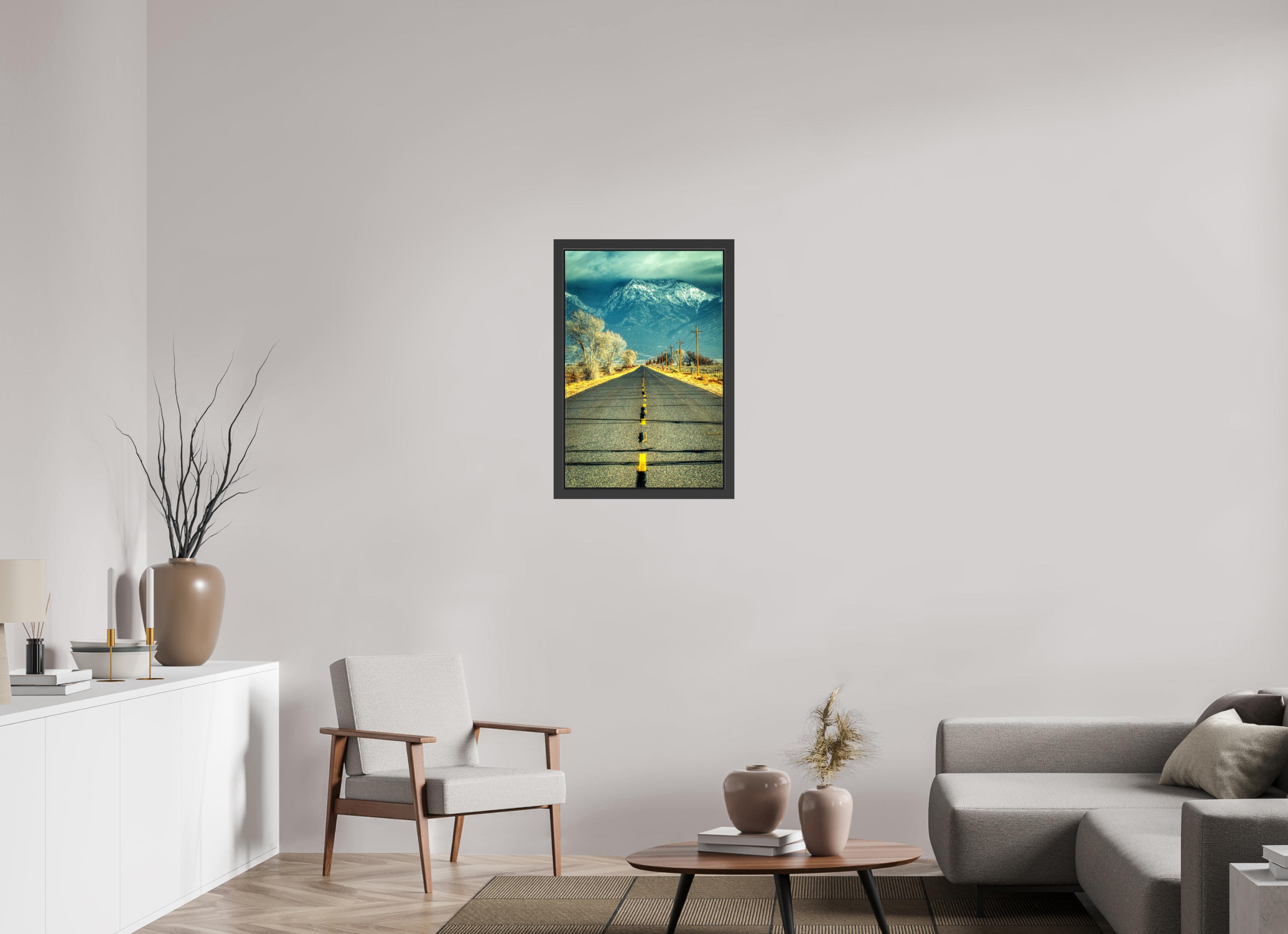 20 x 30″, Framed (Black) The Road To Crestone