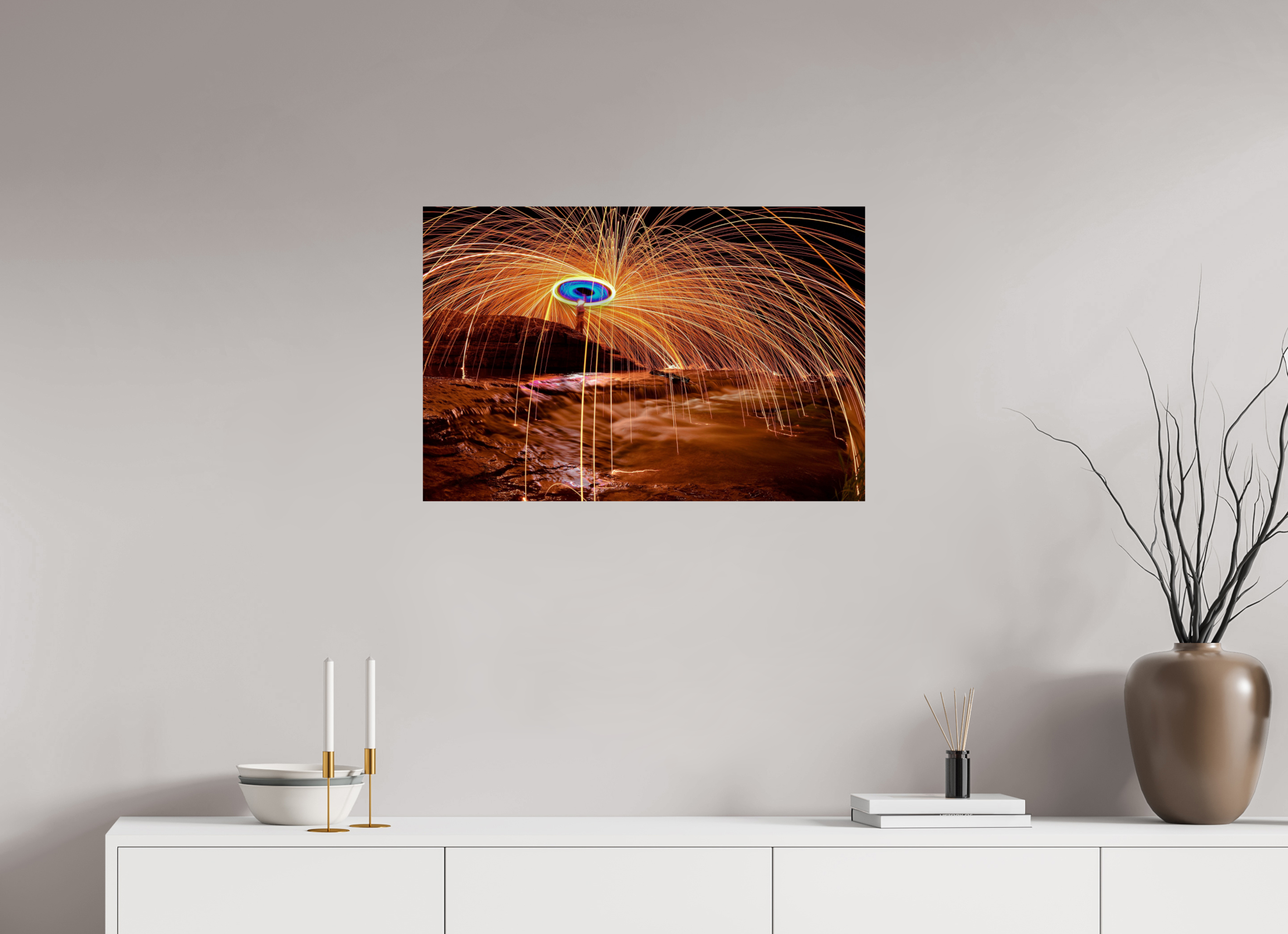 30 x 20″, Photo Print On Fuji Crystal DP II Steel Wool Waterfall