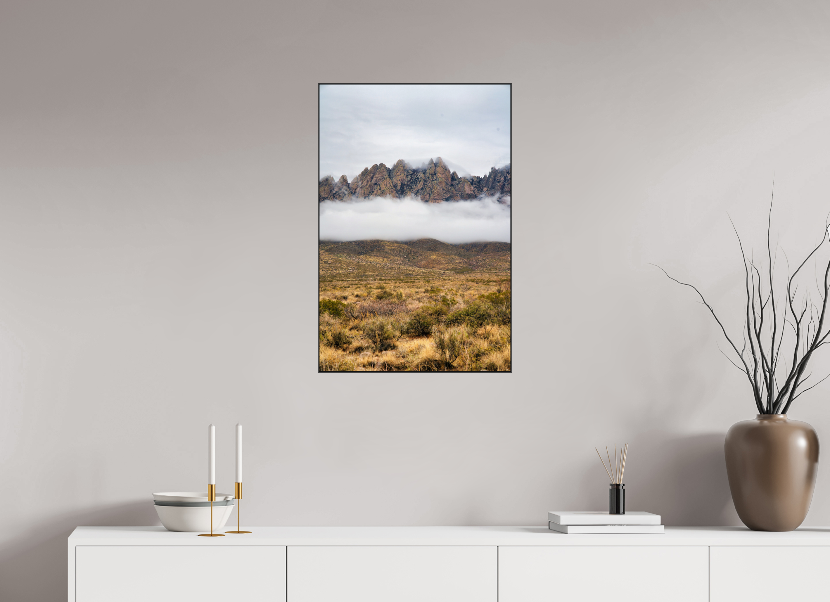 20 x 30″, Photo Print Aluminum (Black) Organ Mountains