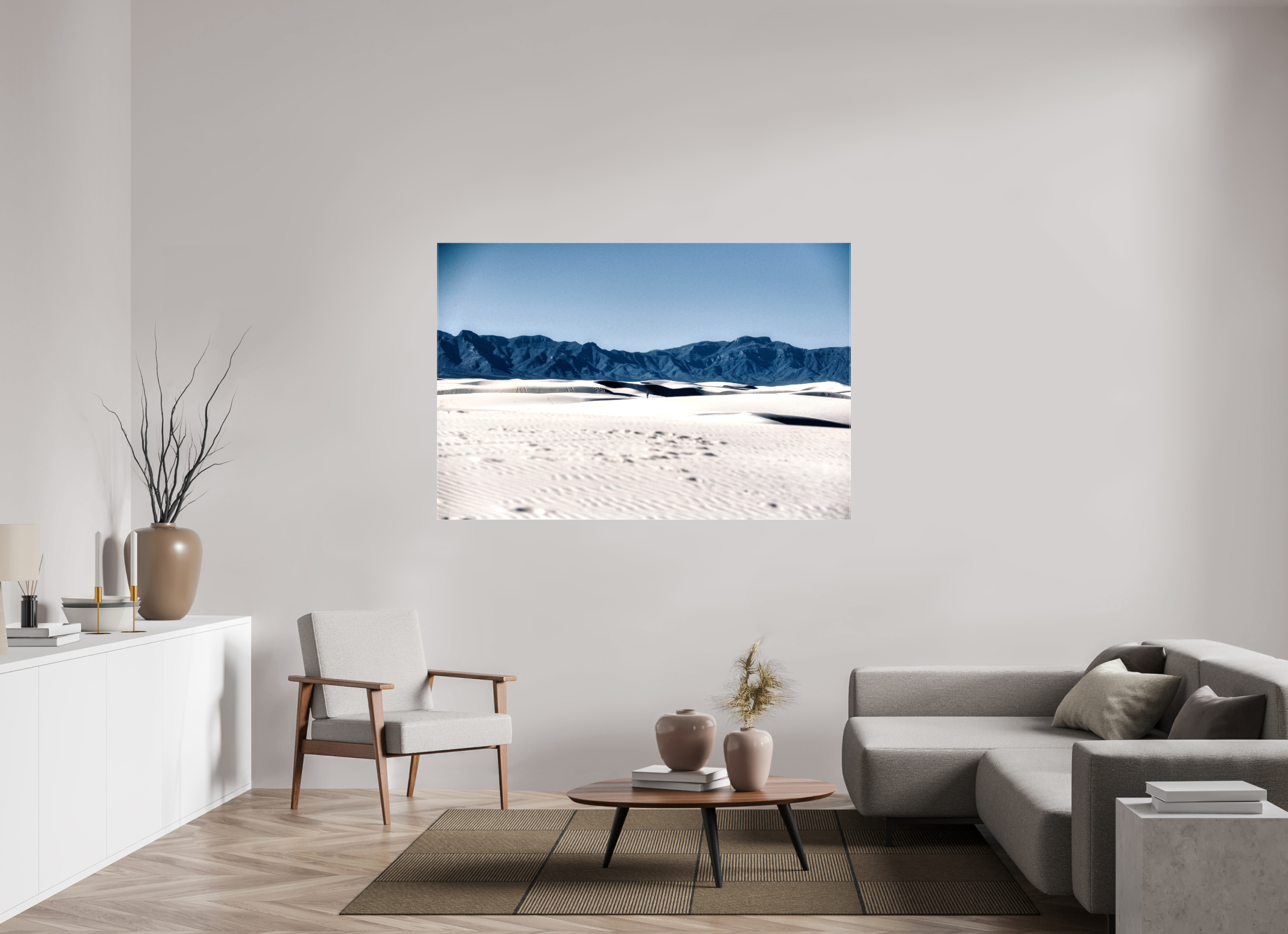 66 x 44″, Glossy Canvas Wandering White Sands