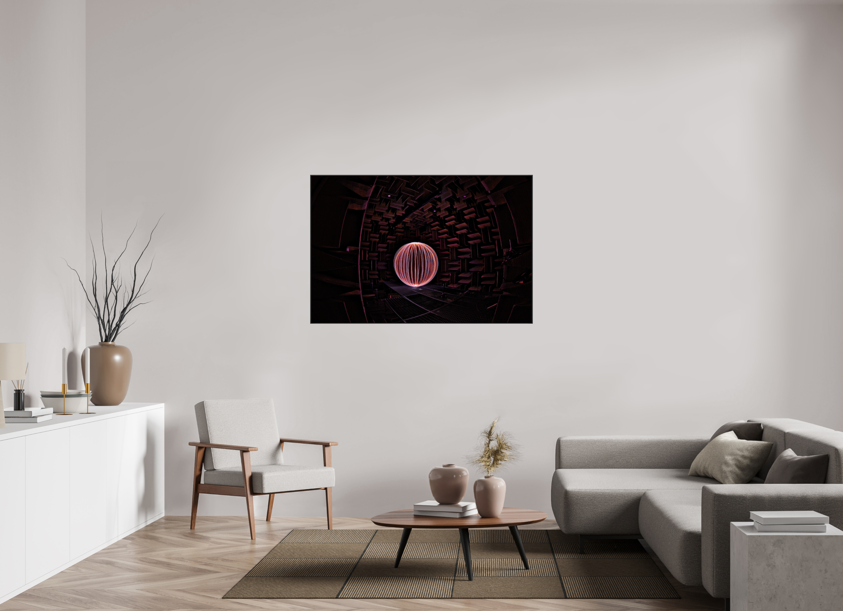 54 x 36″, Famed Aluminum (Black) Red Orb at Klipsch