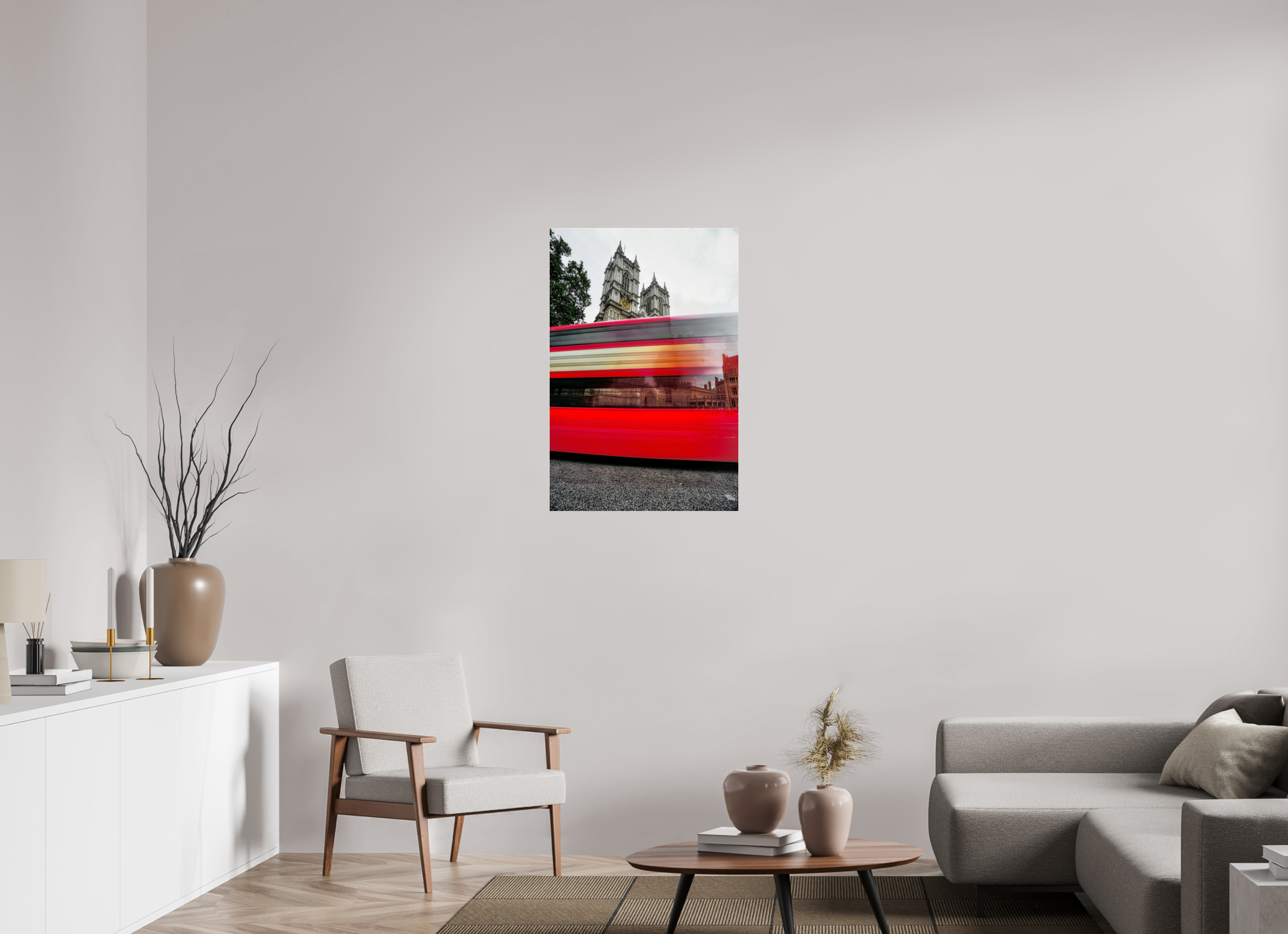 24 x 36″, Glass The Red Bus