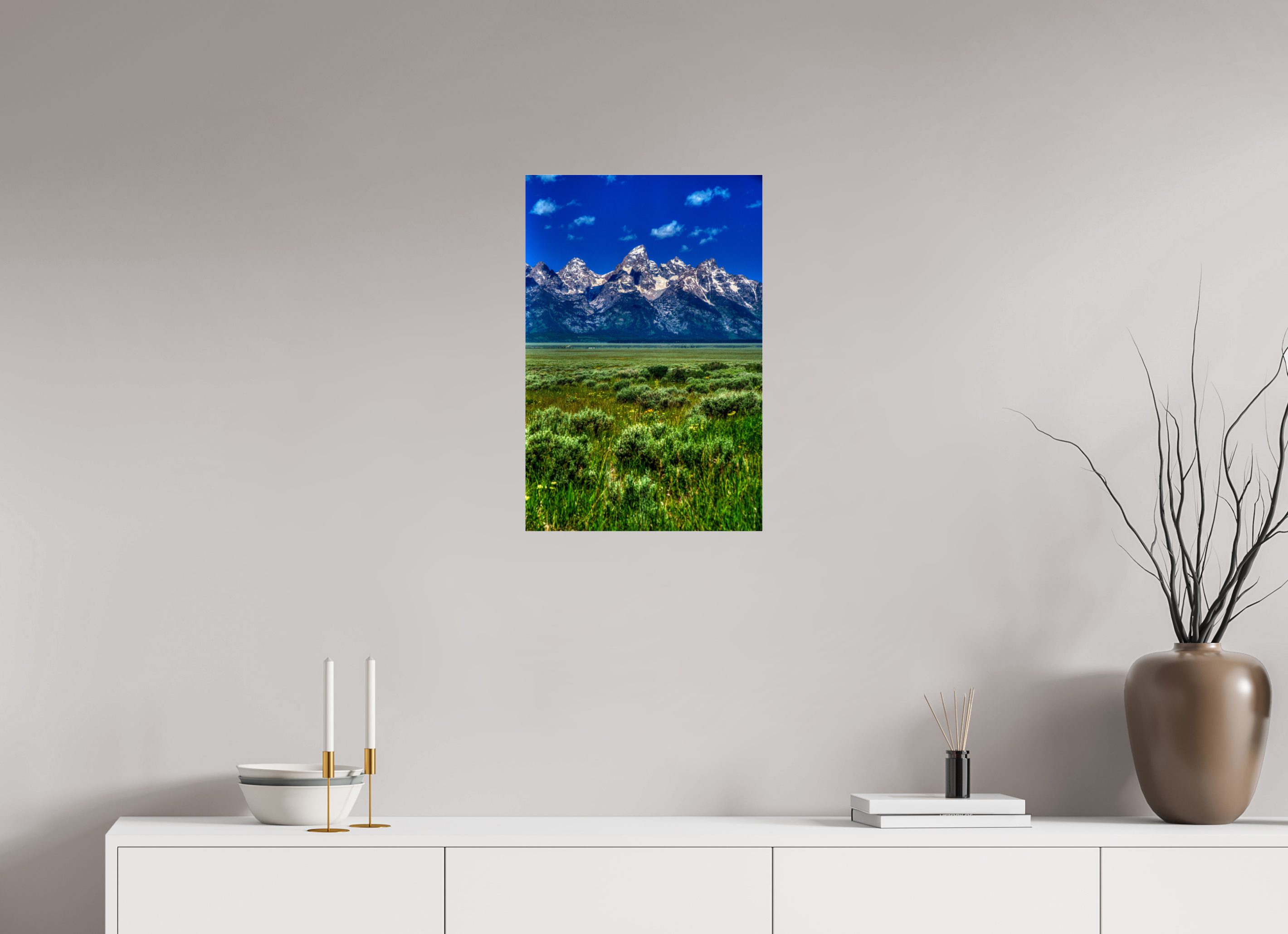 16 x 24″, Glass The Grand Tetons