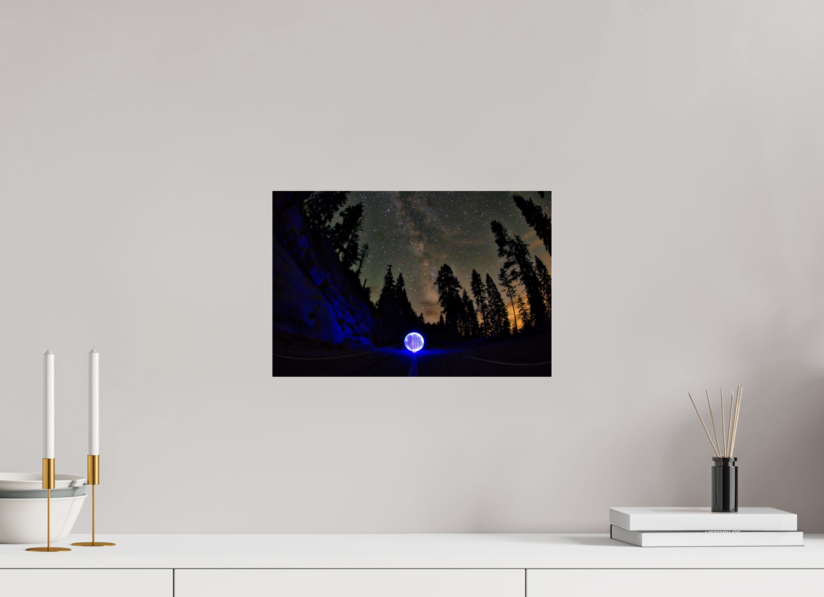 15 x 10″, Glass Blue Orb at Sequoia National Park