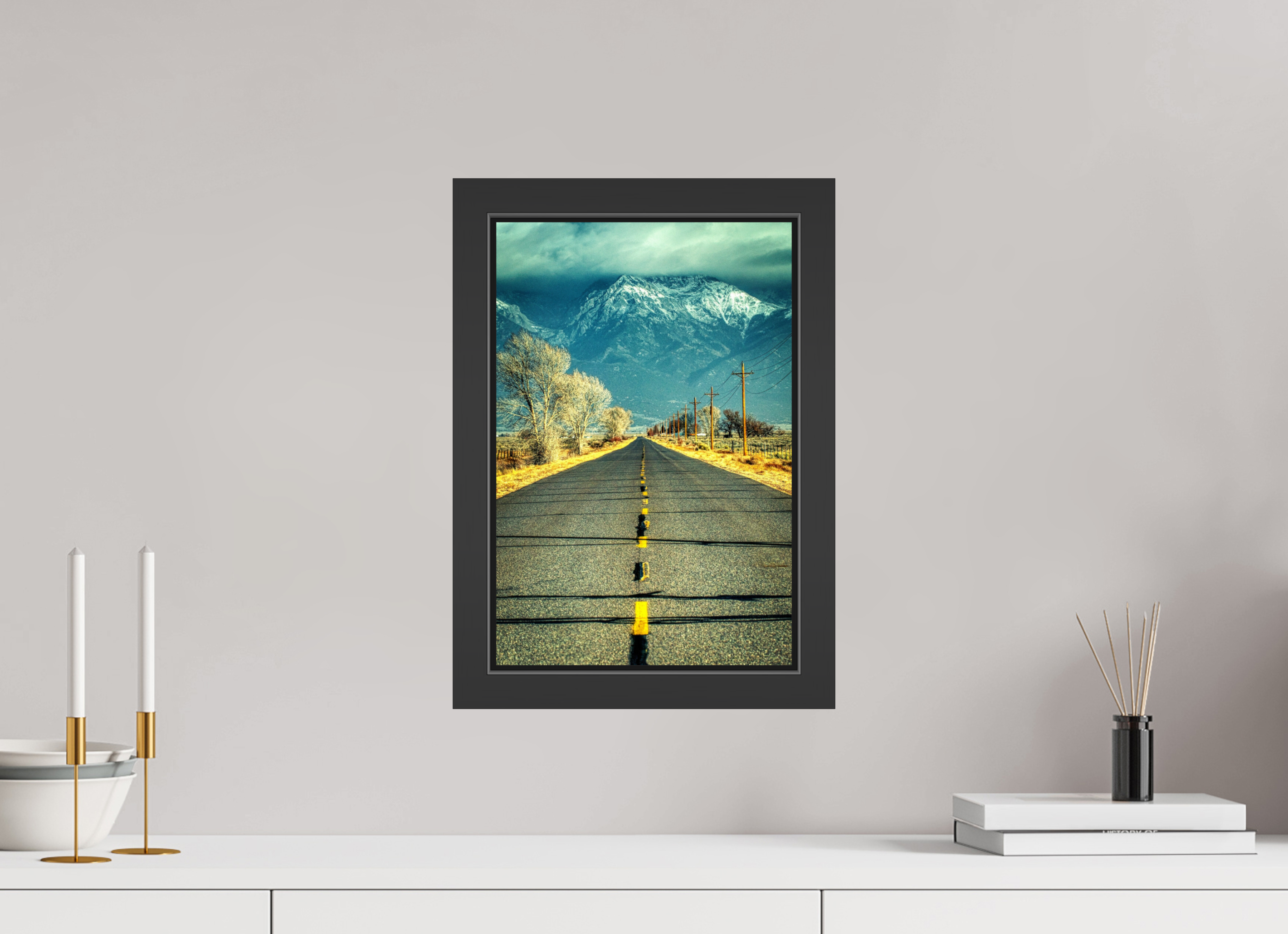 10 x 15″, Framed (Black) The Road To Crestone