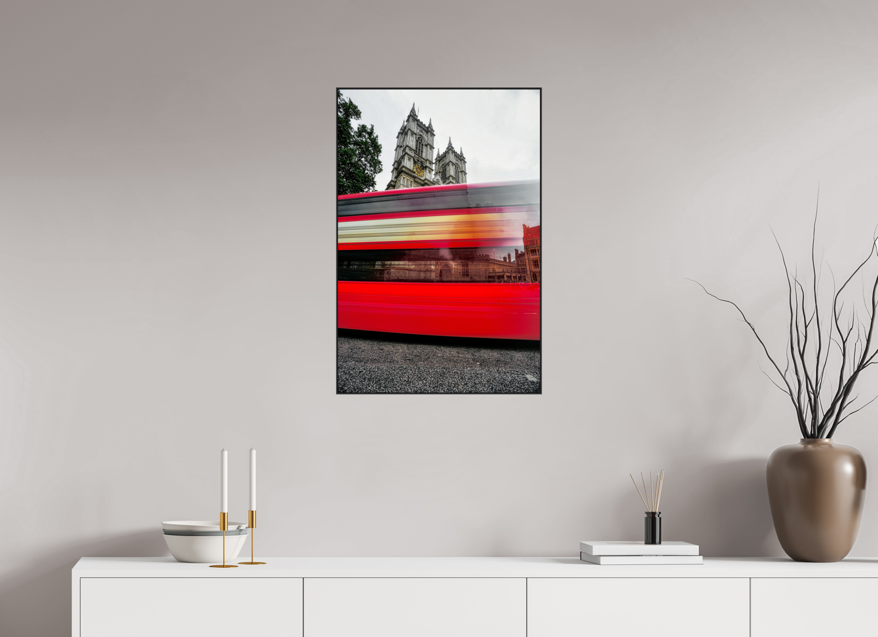 20 x 30″, Photo Print Aluminum (Black) The Red Bus