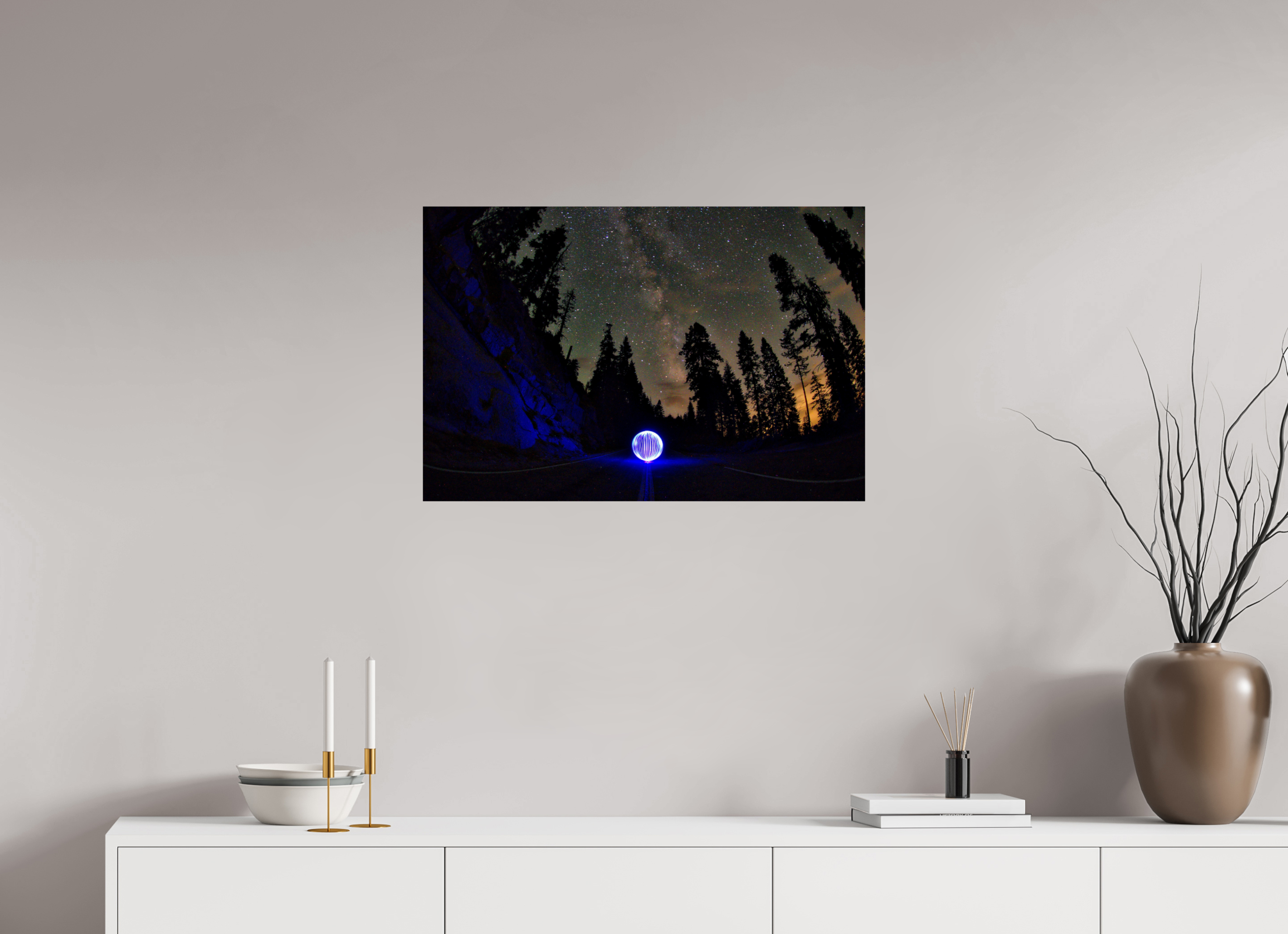 30 x 20″, Paper Only Blue Orb at Sequoia National Park