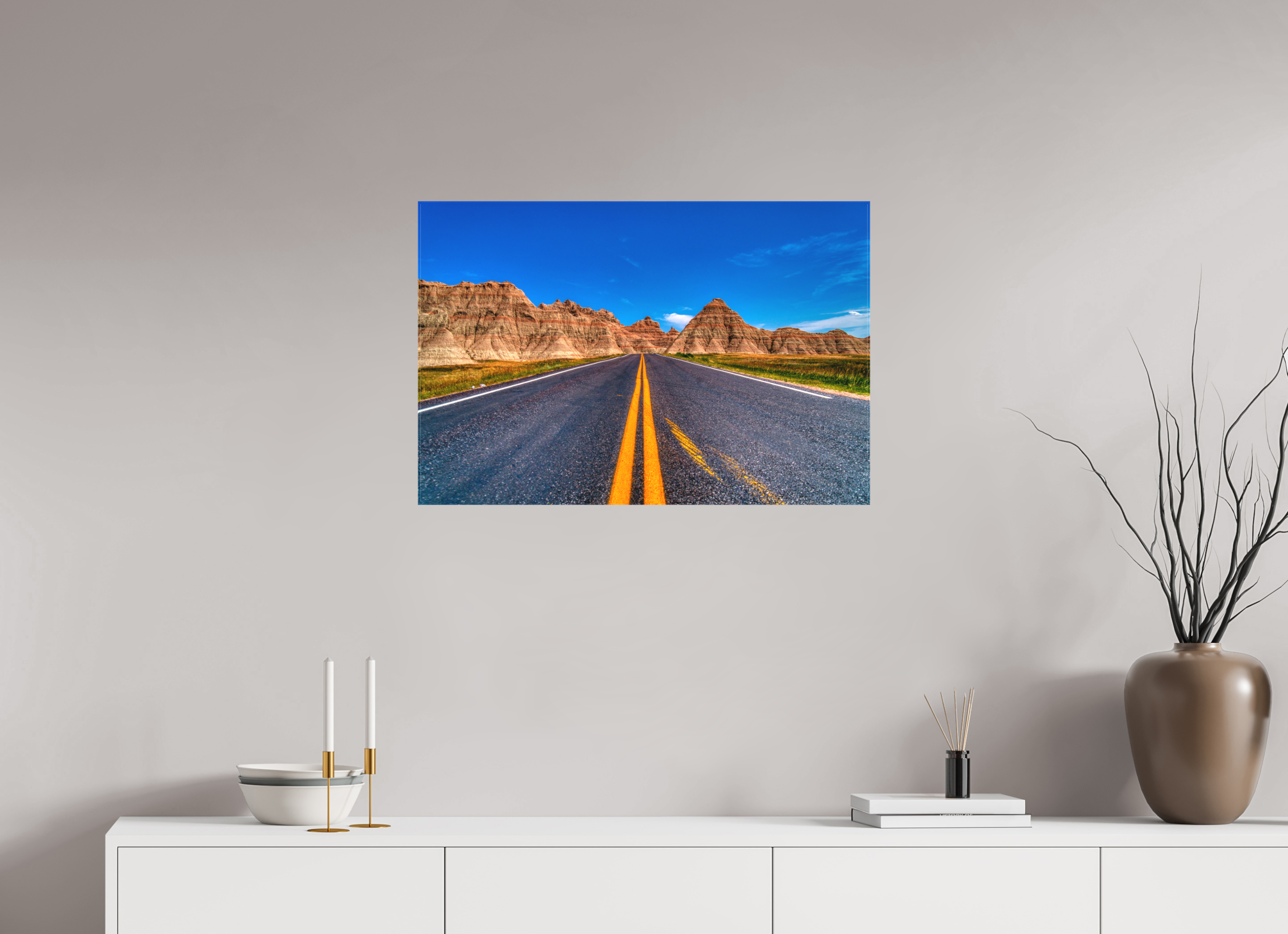 30 x 20″, Matte Canvas A Drive Through Badlands