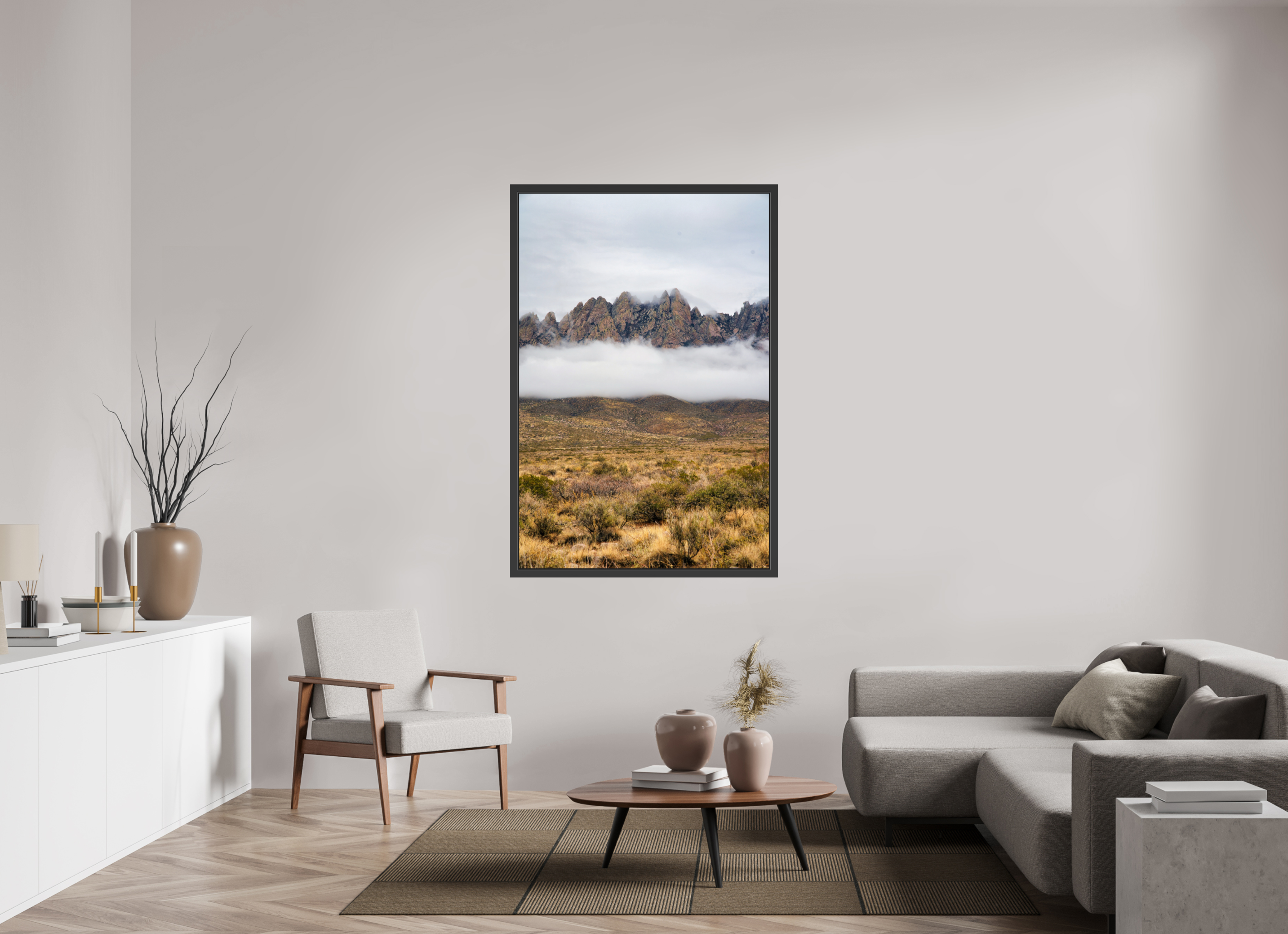40 x 60″, Framed (Black) Organ Mountains