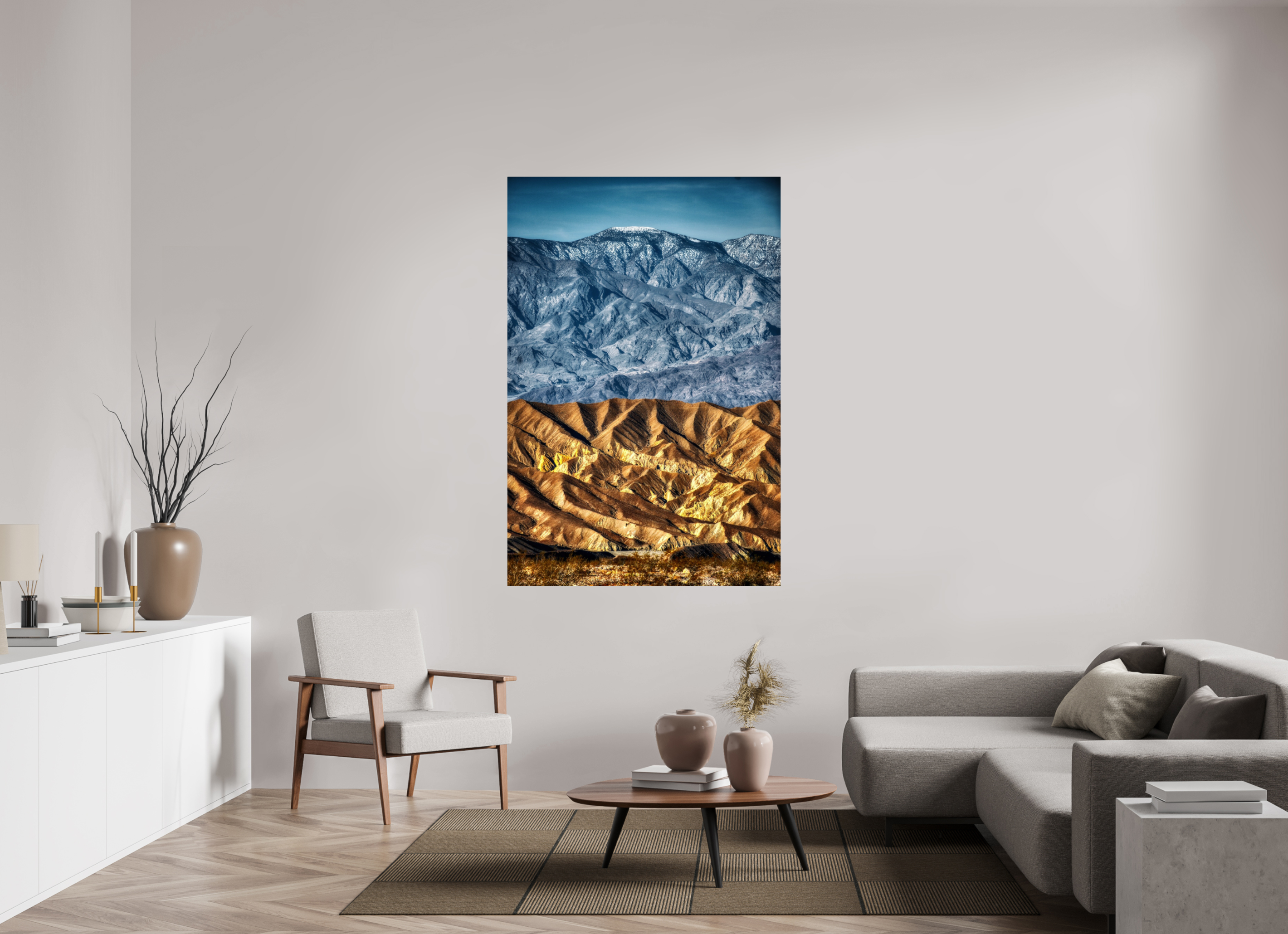 44 x 66″, Paper Only Death Valley Mountains