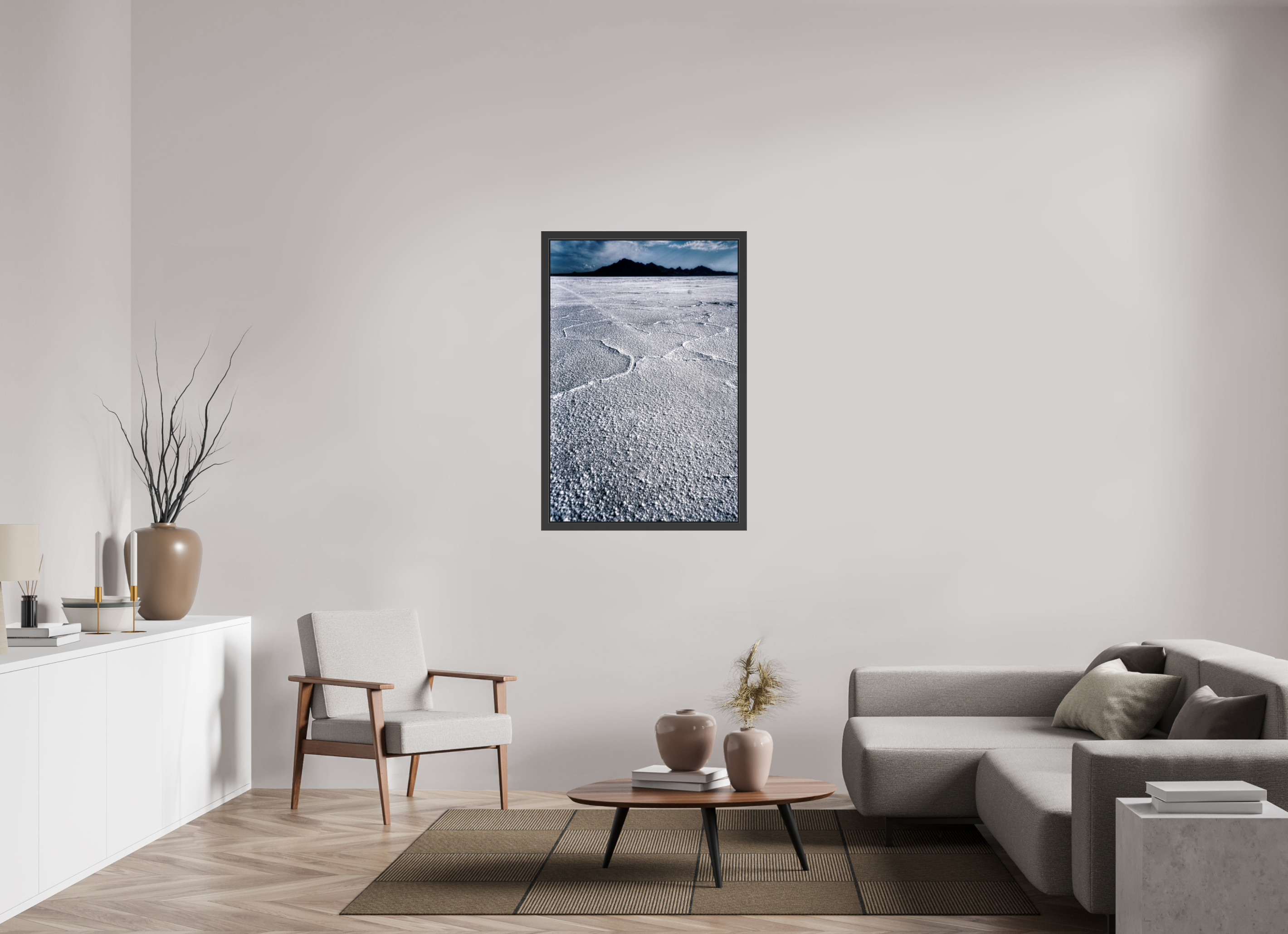 30 x 45″, Framed (Black) Bonneville Salt Flats