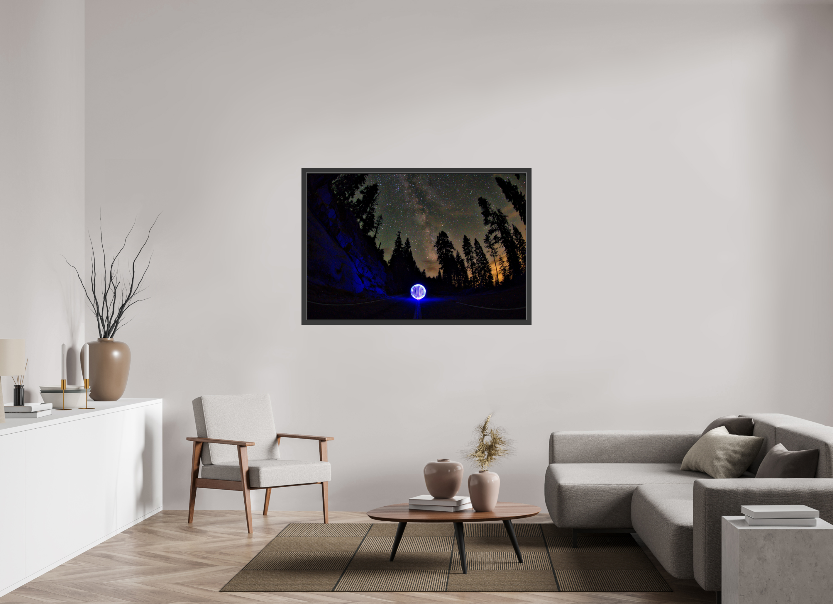 54 x 36″, Framed (Black) Blue Orb at Sequoia National Park